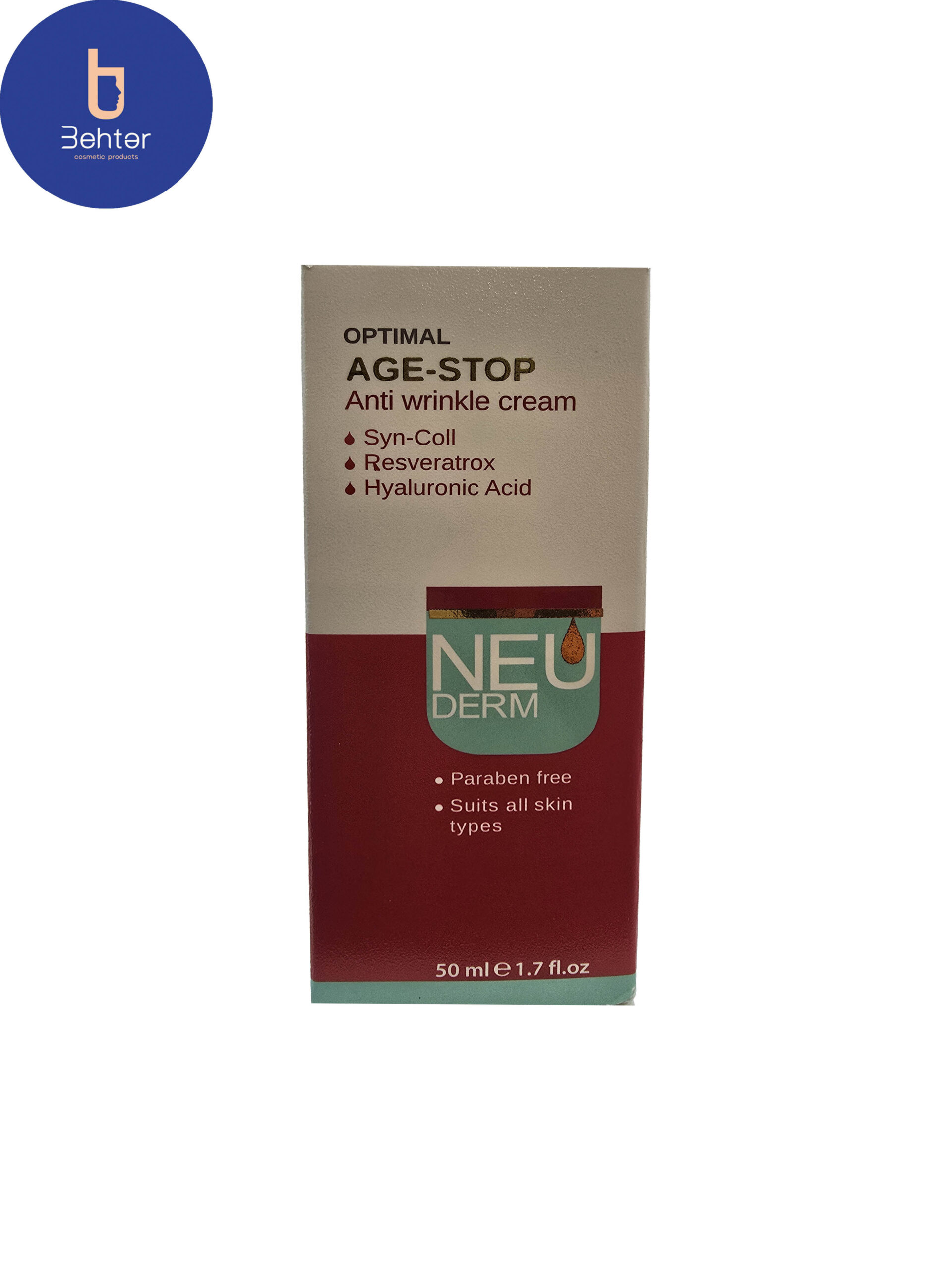 کرم ضد چروک اپتیمال ایج استاپ نئودرم 50میل Neuderm Optimal Age Stop Anti-Wrinkle Cream 50ml