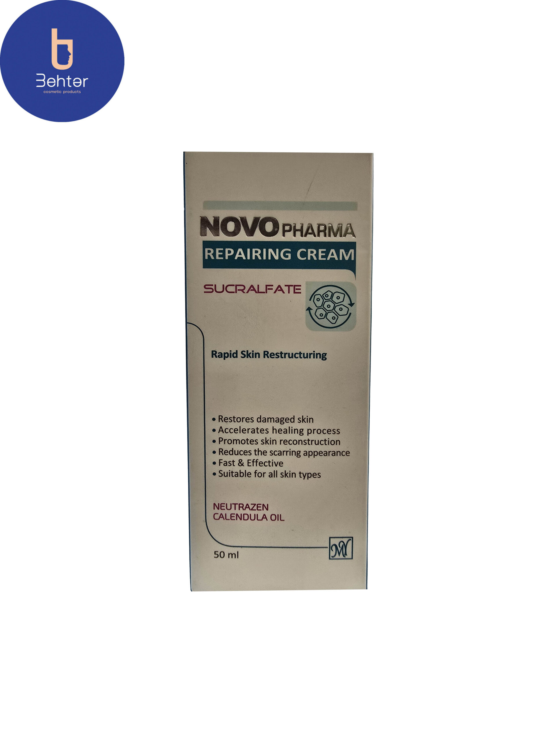 کرم ترمیم کننده نووفارما 50میل Novo pharma Repairing Cream 50ml