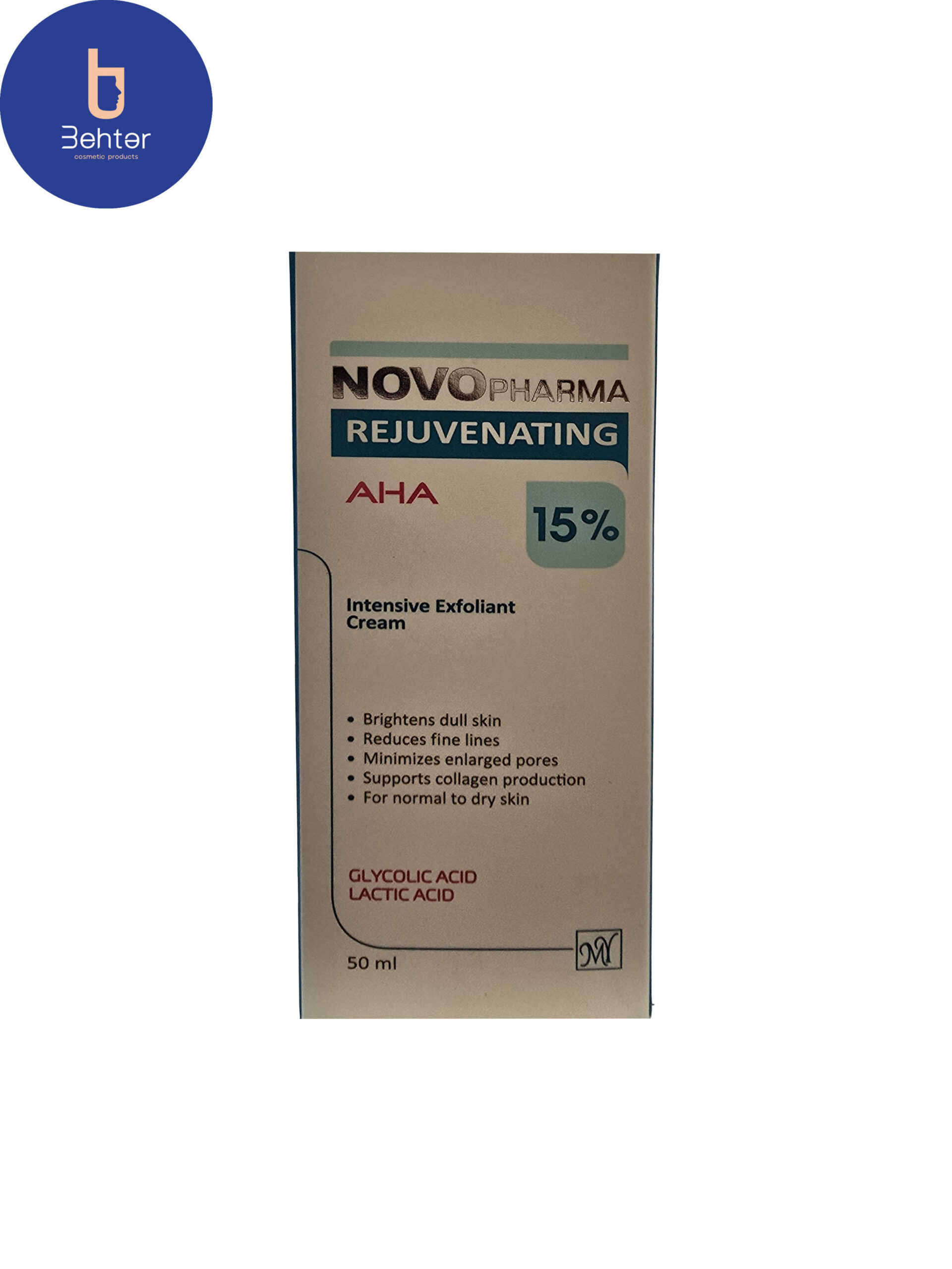 کرم لایه بردار نوو فارما  (AHA 15%) 50میل Novo Pharma Peeling Cream (AHA 15%) 50ml