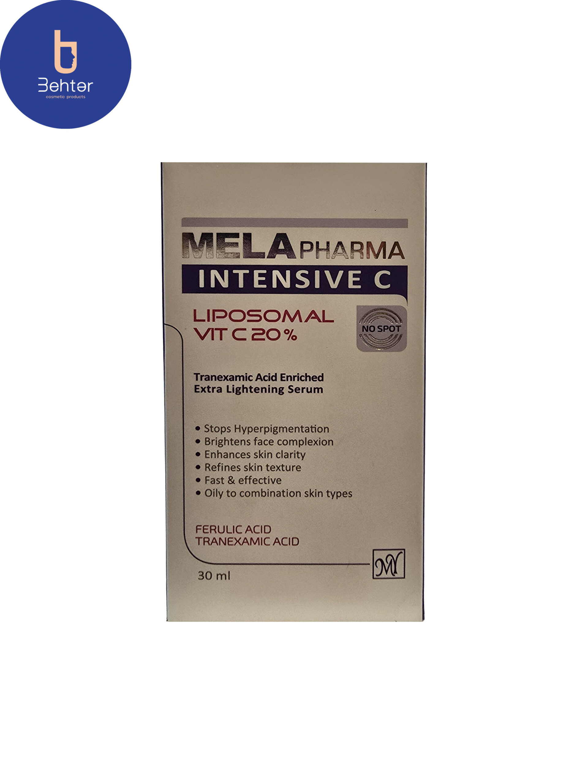 سرم روشن کننده ویتامین سی ملافارما 30میل Mela pharma Vitamin C Brightening Serum 30ml
