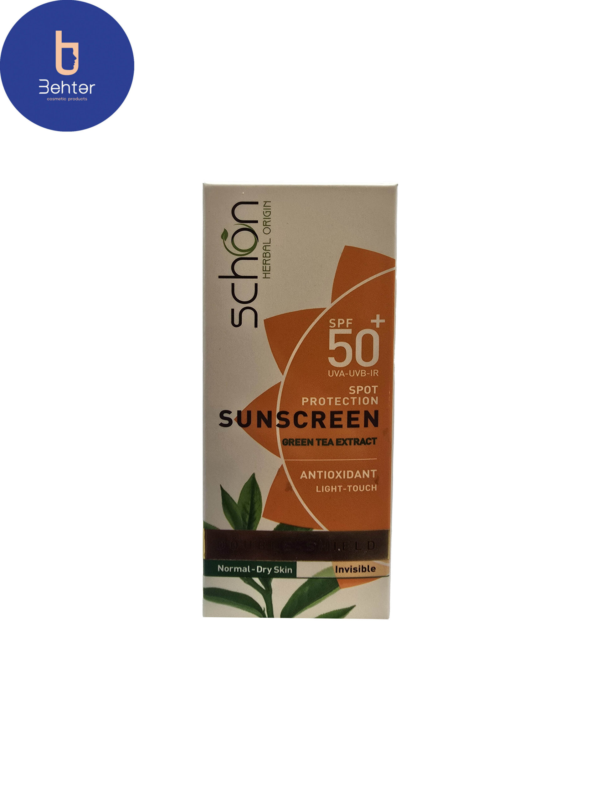 ضد آفتاب دابل شیلد SPF50 شون مناسب پوست خشک تا نرمال(بی رنگ) 50 میل Schon Double Shield SPF50 Sunscreen Cream for Dry to Normal Skin (Colorless) 50 ml