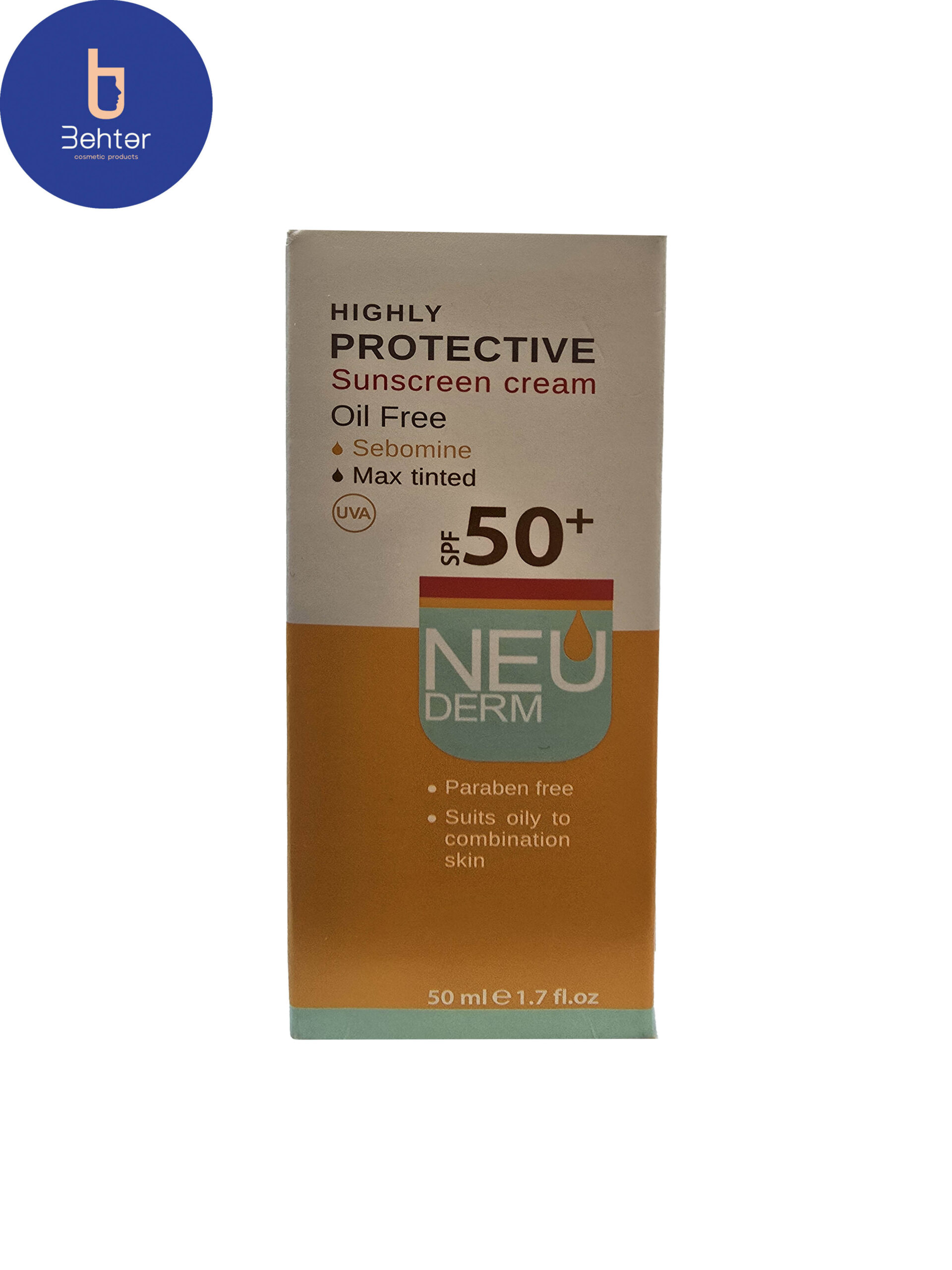 ضدافتاب هایلی پروتکتیو SPF50+نئودرم (بژ تیره) 50میل Neuderm Highly Protective Sunscreen SPF50+ (Dark Beige) 50ml