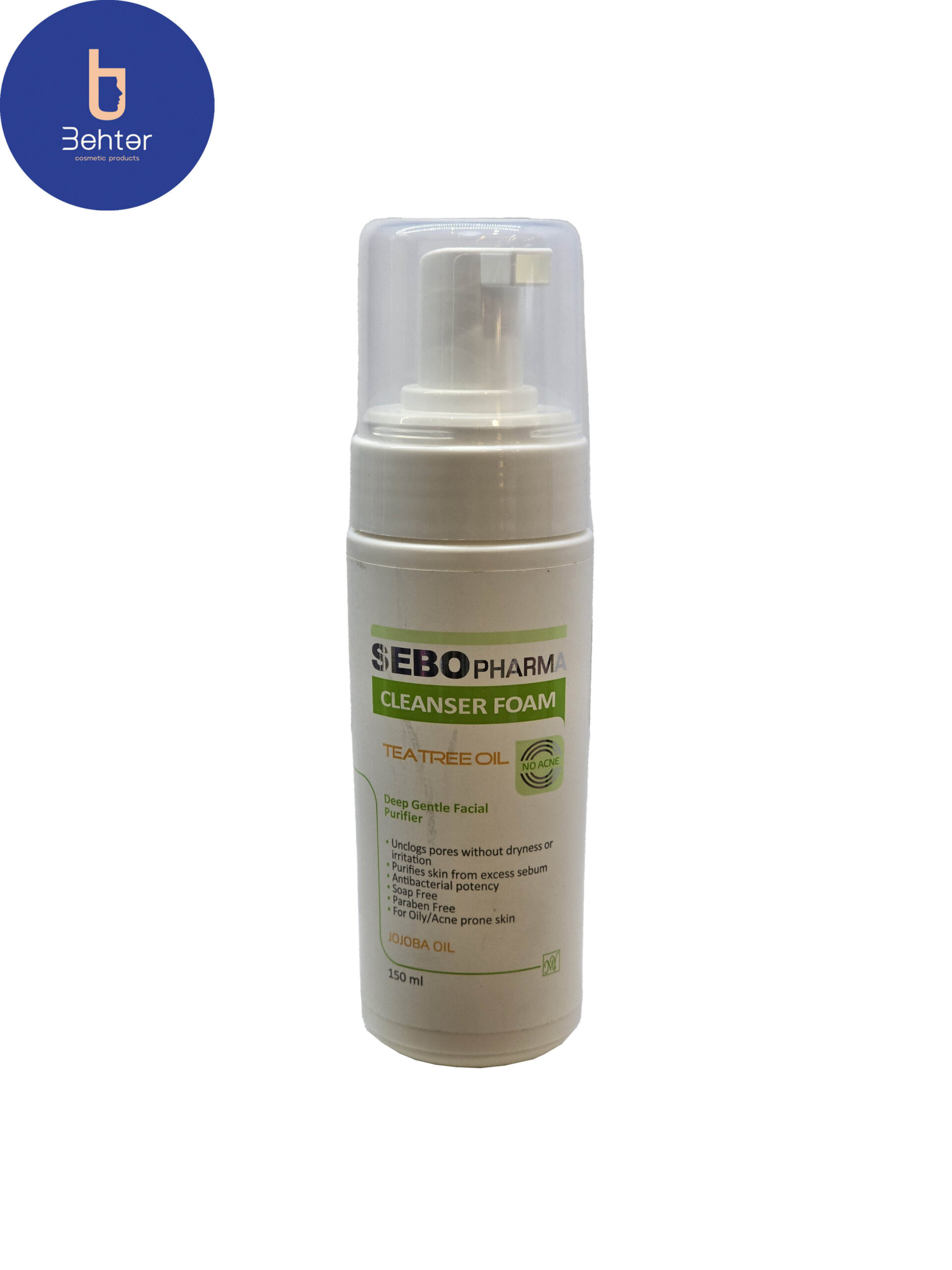 فوم پاک کننده پوست چرب سبوفارما حجم ۱۵۰ میل Sebo pharma oily skin cleansing foam, 150 ml