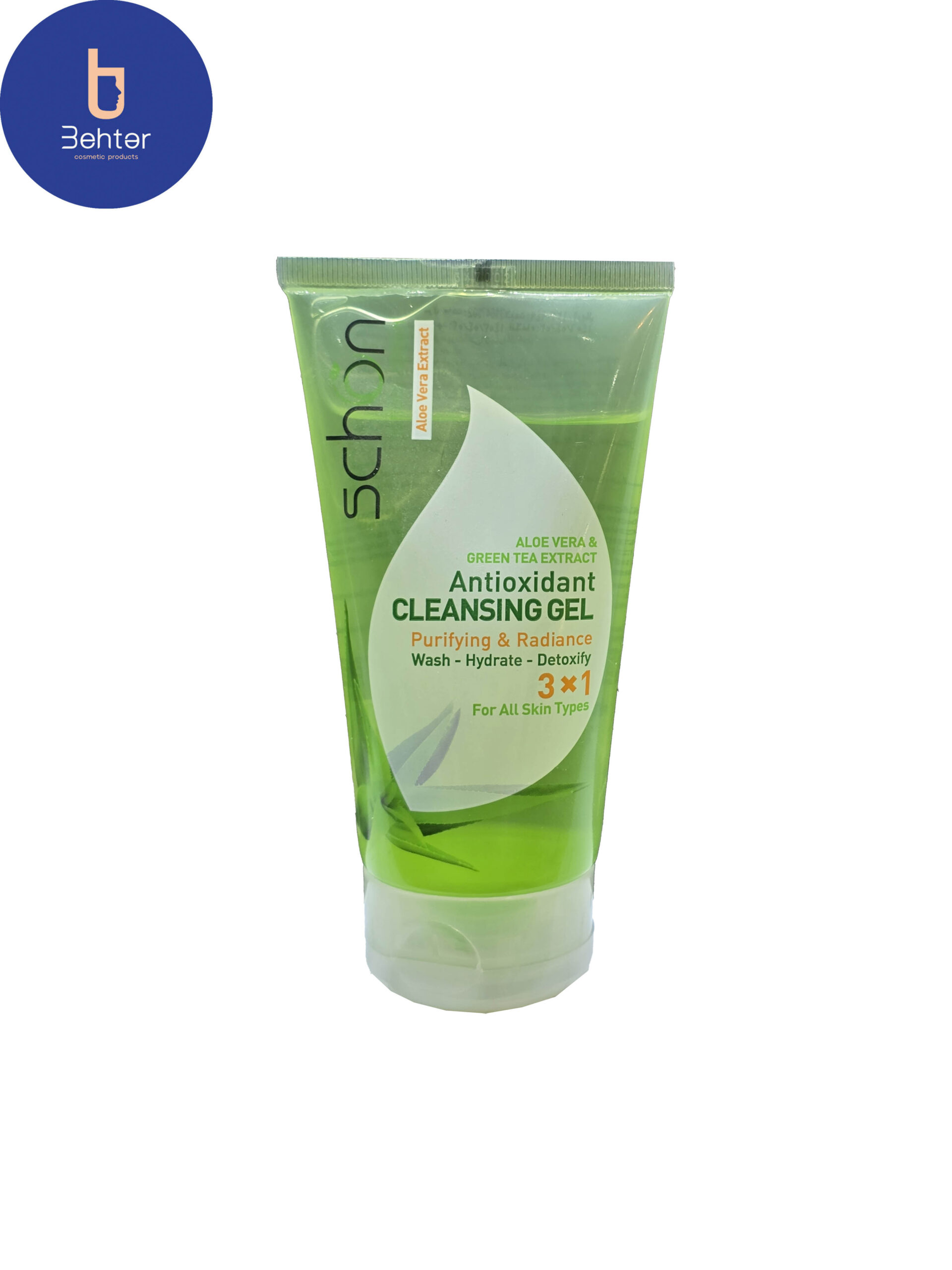 ژل شستشو صورت شون حاوی آلوئه ورا و چای سبز 150میل Schon Facial Wash Gel with Aloe Vera and Green Tea 150ml