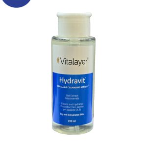 محلول پاک کننده آرایش ویتالیر مدل Hydravit مناسب پوست خشک 250 میل Vitalayer Hydravit makeup remover solution for dry skin, 250 ml