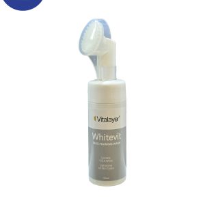 فوم شستشوی صورت ویتالیر مدل Whitevit مناسب پوست کدر و مستعد لک 150میل Vitalayer Whitevit facial cleansing foam, suitable for dull and blemish-prone skin, 150 ml