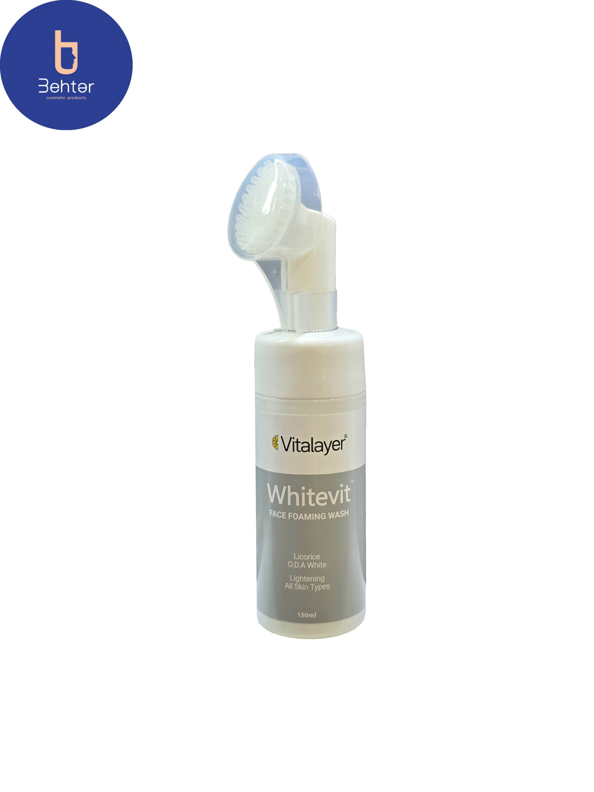 فوم شستشوی صورت ویتالیر مدل Whitevit مناسب پوست کدر و مستعد لک 150میل Vitalayer Whitevit facial cleansing foam, suitable for dull and blemish-prone skin, 150 ml