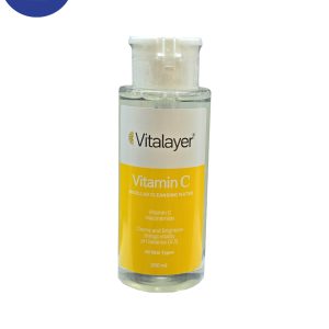 محلول پاک کننده آرایش ویتالیر مدل Vitamin cمناسب انواع پوست 250 میل Vitalayer Vitamin C makeup remover, suitable for all skin types, 250 ml