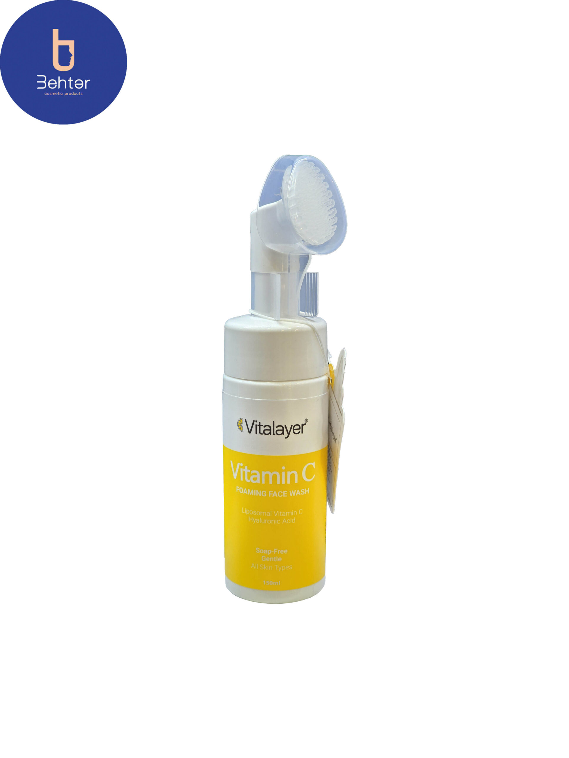 فوم شستشوی صورت ویتالیر مدل Vitamin c مناسب انواع پوست 150میل Vitalayer Vitamin C facial cleansing foam,  suitable for all skin types, 150 ml