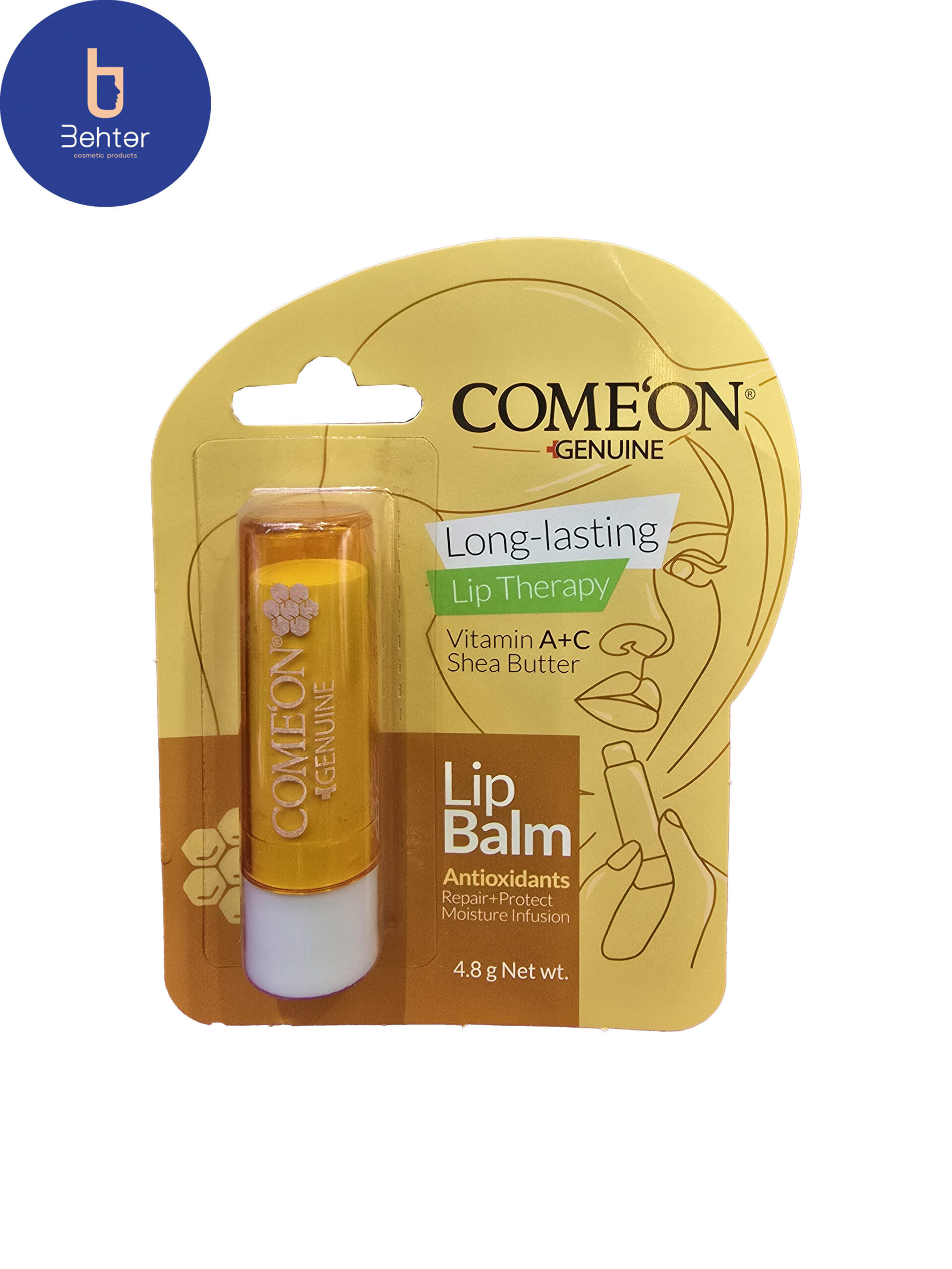 بالم لب نارنجی کامان حاوی عصاره عسل Comeon Orange Lip Balm with Honey Extract