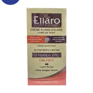 کرم ضد آفتاب کرم پودری فاقد چربی SPF 30 الارو (بژ روشن) 40میل Ellaro sunscreen, powder cream, SPF 30 (Light Beige) 40ml