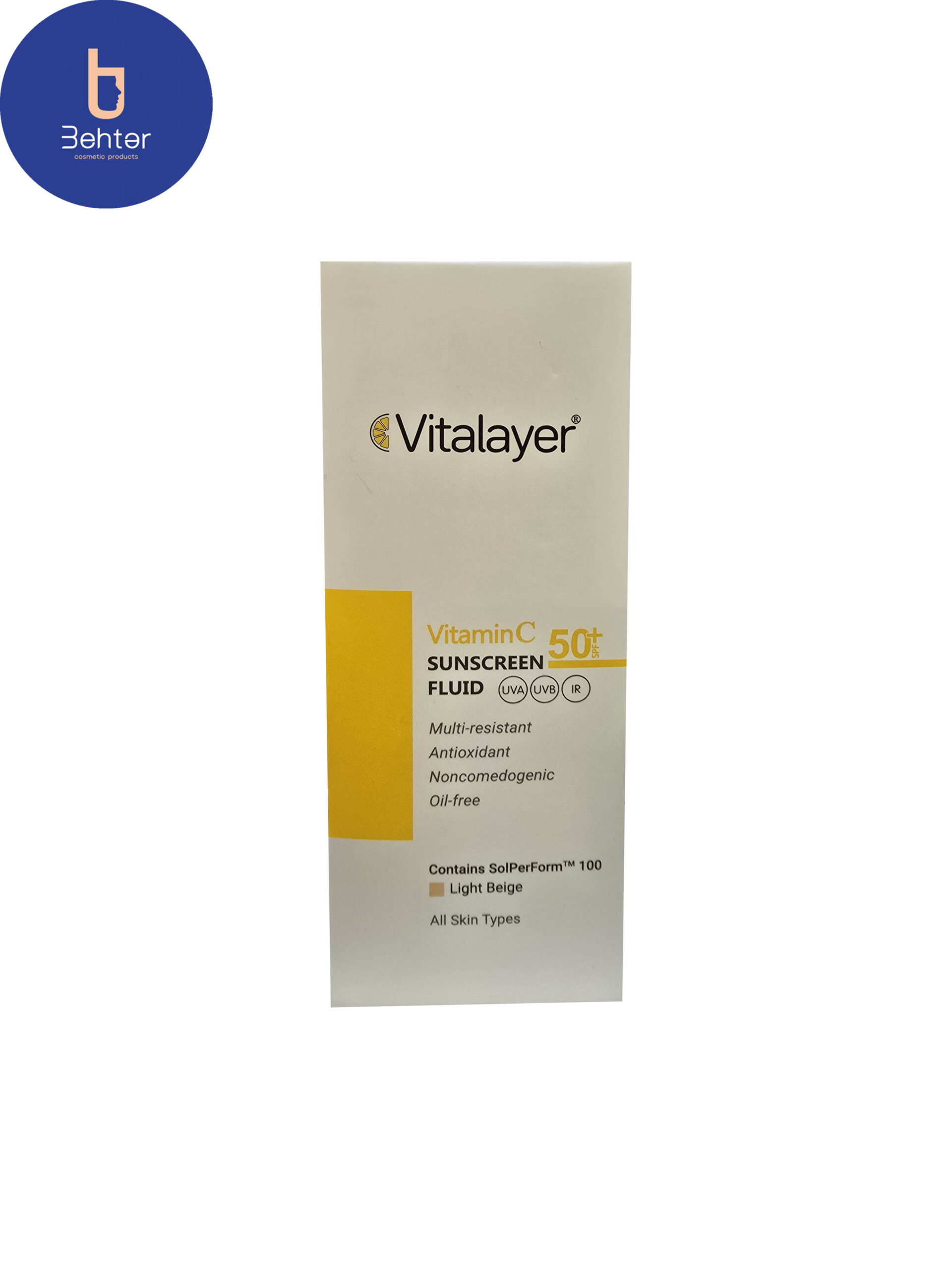 فلویید ضد آفتاب ویتامین سی ویتالیر (بژ روشن) 50میل Vitalayer Vitamin C Sunscreen Fluid (Light Beige) 50ml