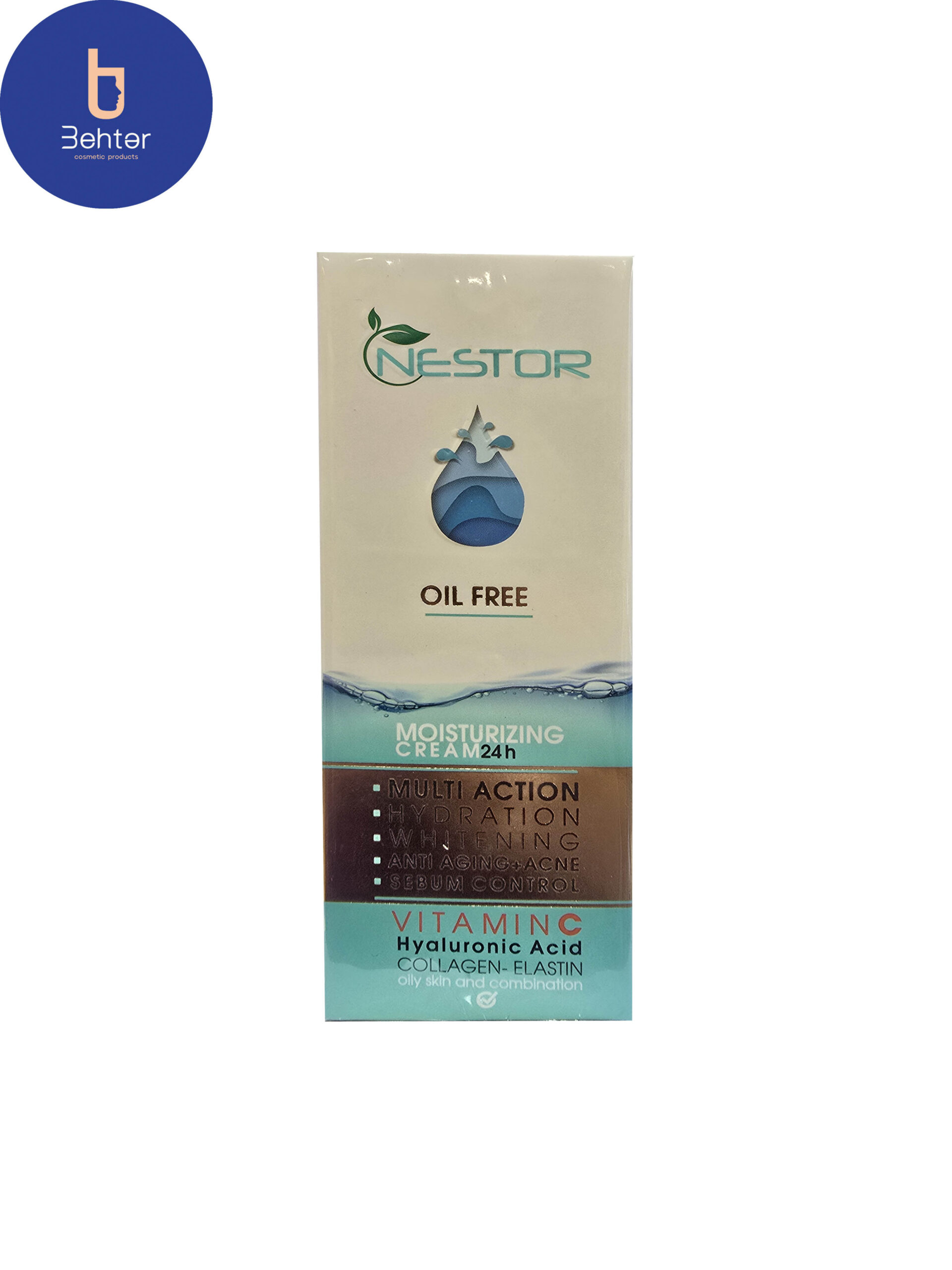 کرم آبرسان پوست چرب و مختلط (Oil free) نستور حجم 50 میل Nestor Oil-free Moisturizing Cream for Oily and Combination Skin, 50 ml
