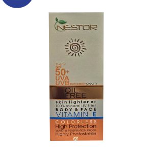 کرم ضدافتاب بی رنگ ویتامین E مناسب پوست چرب نستور 50میل Nestor Colorless Vitamin E Sunscreen Cream for Oily Skin 50ml