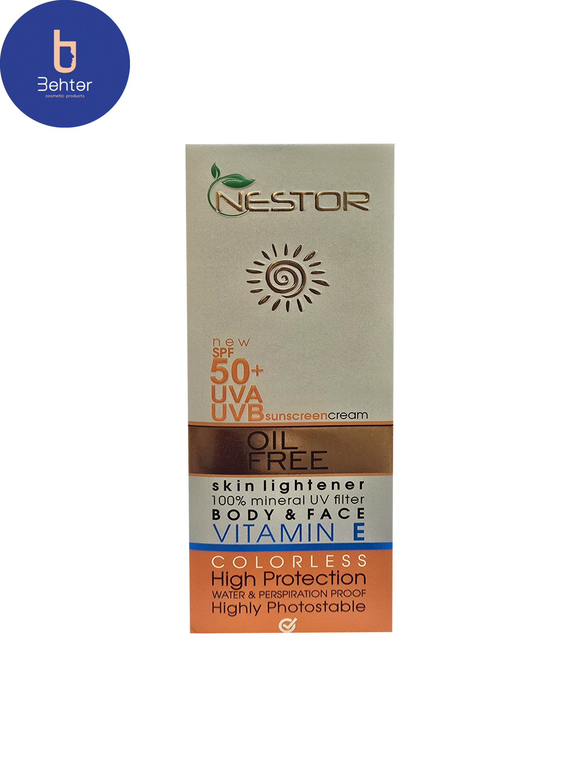 کرم ضدافتاب بی رنگ ویتامین E مناسب پوست چرب نستور 50میل Nestor Colorless Vitamin E Sunscreen Cream for Oily Skin 50ml
