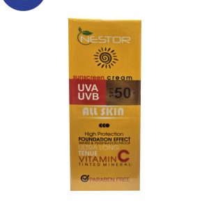 کرم ضد آفتاب رنگی نستور مدل All Skin شماره (1تیره) 50میل Nestor All Skin Tinted Sunscreen (1dark) 50ml