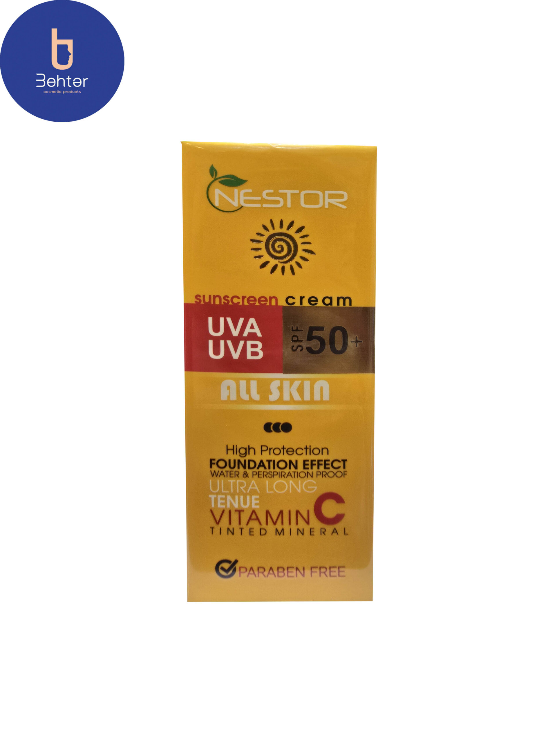 کرم ضد آفتاب رنگی نستور مدل All Skin شماره(0.1 روشن) 50میل Nestor All Skin Tinted Sunscreen Cream (light 0.1) 50ml