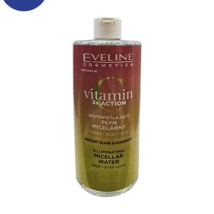 میسلار واتر روشن کننده ویتامین سی 3x Action اولاین 500میل Eveline Vitamin C Brightening Micellar Water 3x Action ,500ml