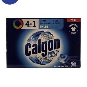 قرص جرمگیر ماشین لباسشویی کالگون مدل 4in1 بسته بندی 15 عددی Calgon 4in1 washing machine descaling tablets, pack of 15