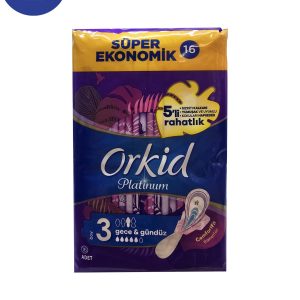 نوار بهداشتی ارکید مدل شب و روز Platinum Gece & Gunduz بسته ۱۶ عددی Orkid sanitary napkins, Platinum day and night model, pack of 16