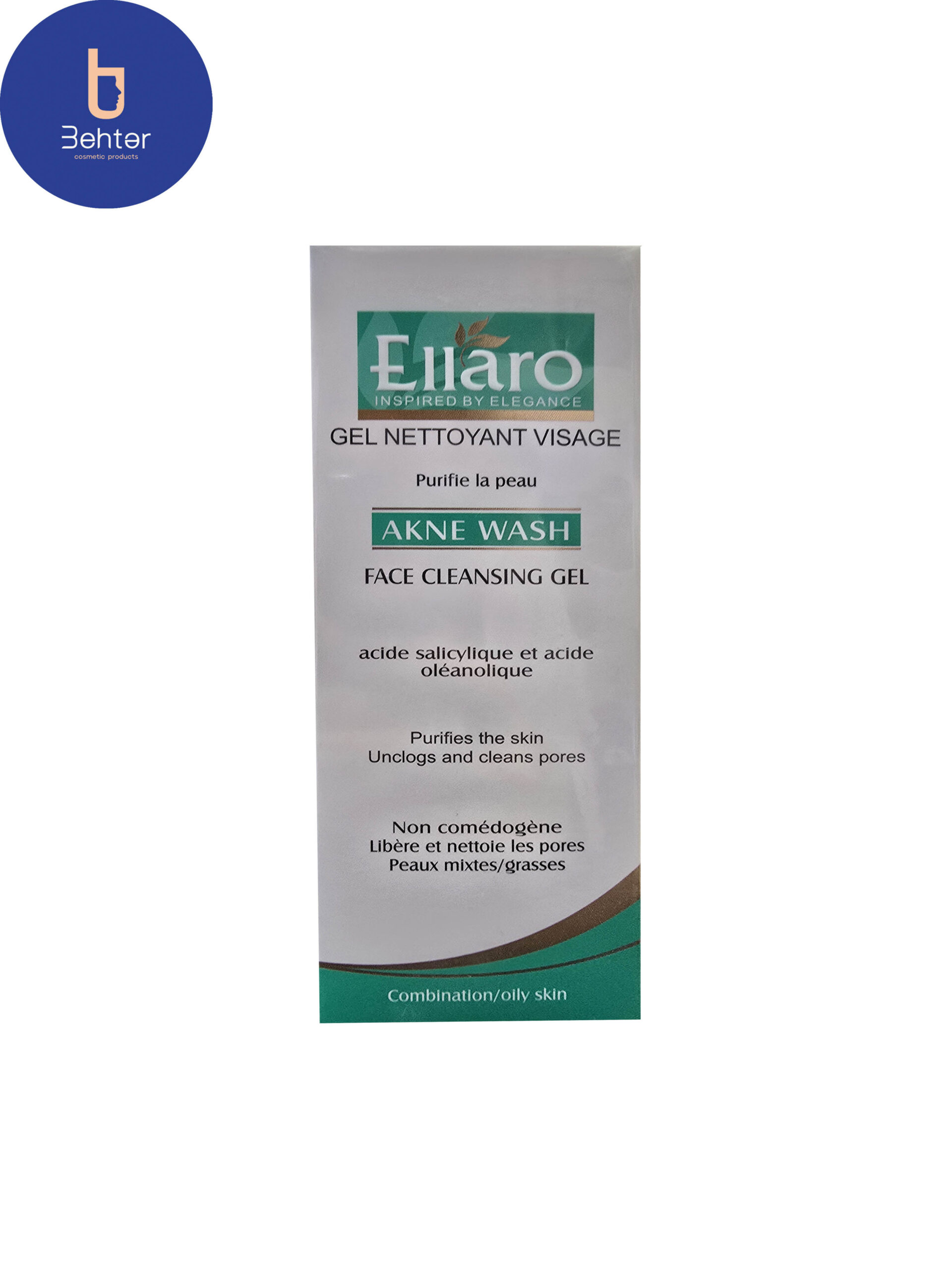 ژل شستشوی صورت آکنه واش الارو 150میل Ellaro Akne Wash Facial Wash Gel 150ml