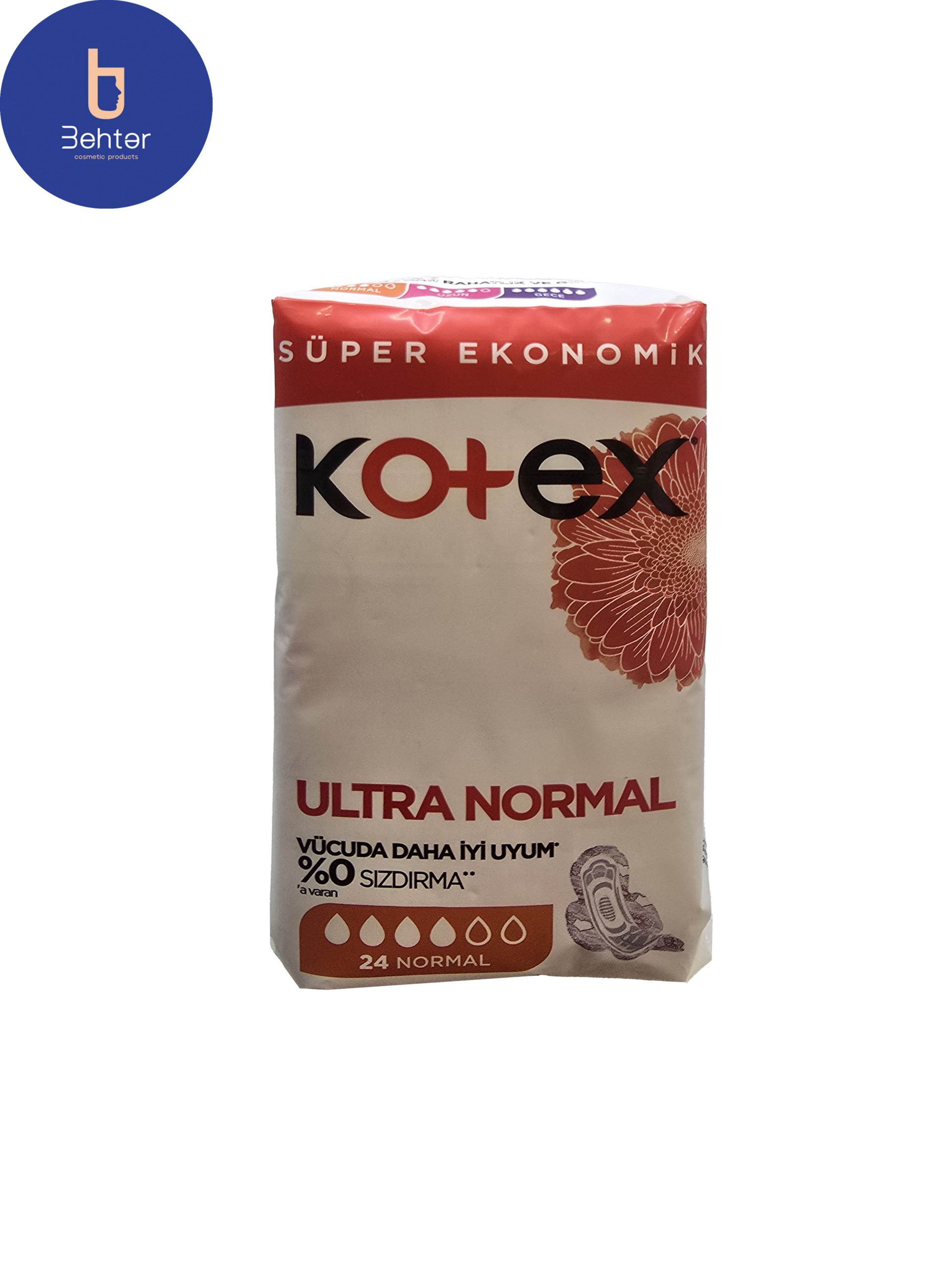 نوار بهداشتی کوتکس مدل Ultra Normal سایز نرمال بسته بندی 24 عددی Kotex ultra normals anitary napkins, normal size, pack of 24