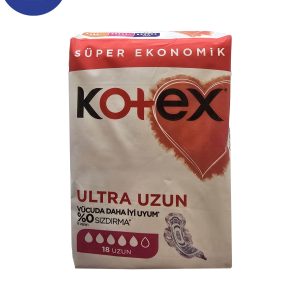 نوار بهداشتی کوتکس مدل Ultra Uzunسایز بلند بسته بندی 18 عددی Kotex Ultra Uzun sanitary napkins, long size, 18 pieces, pack