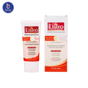 کرم ضد آفتاب مناسب انواع پوست SPF 50 الارو (بژ طبیعی) 50میل Ellaro Sunscreen suitable for all skin types, SPF 50 (natural beige) 50ml