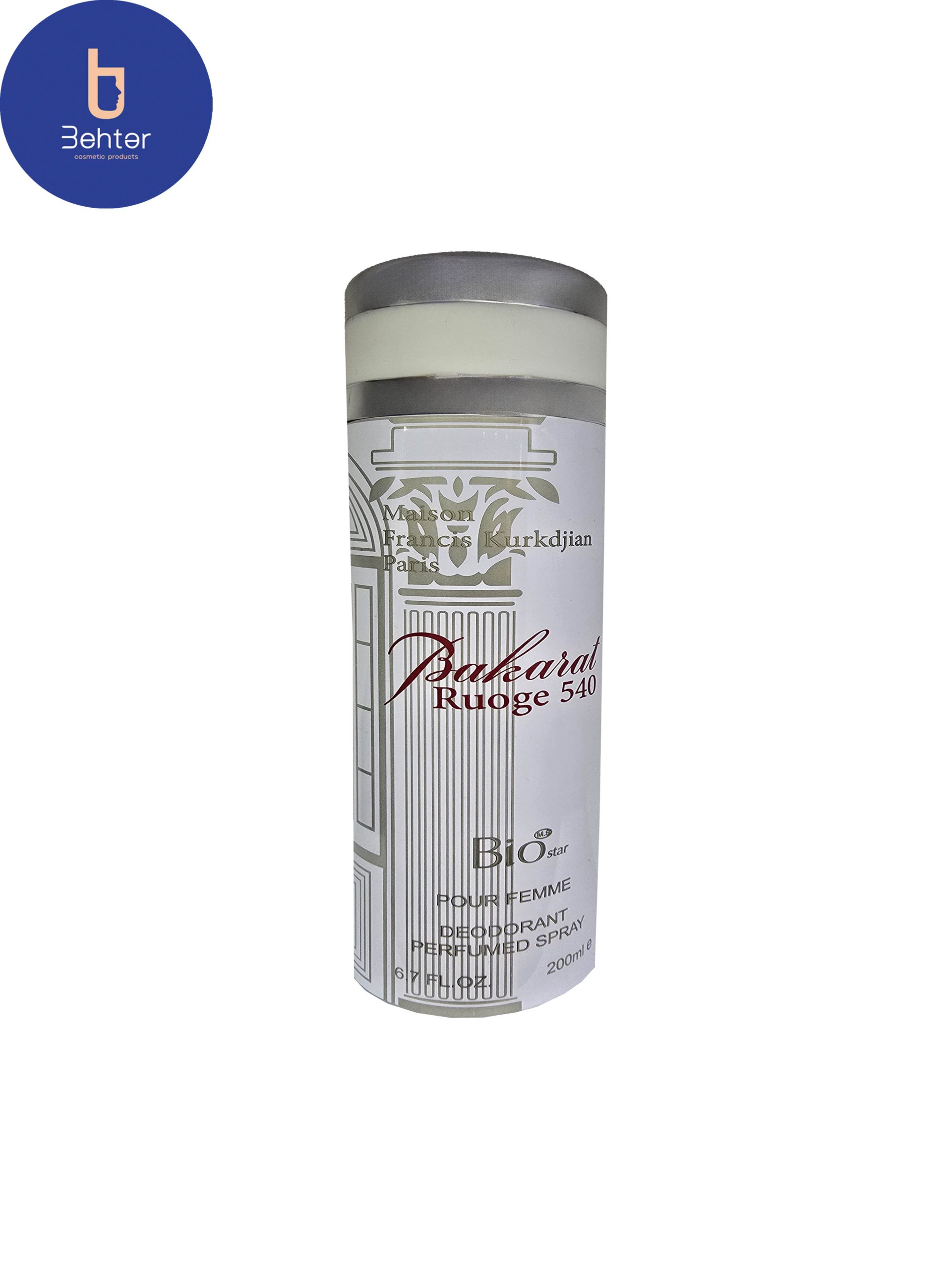 اسپری خوشبو کننده بیواستار اسانس باکارات رژ 540 سفید اسانس 200میل Deodorant Spray Biostar ,Baccarat 540 White Essential Oil, 200ml