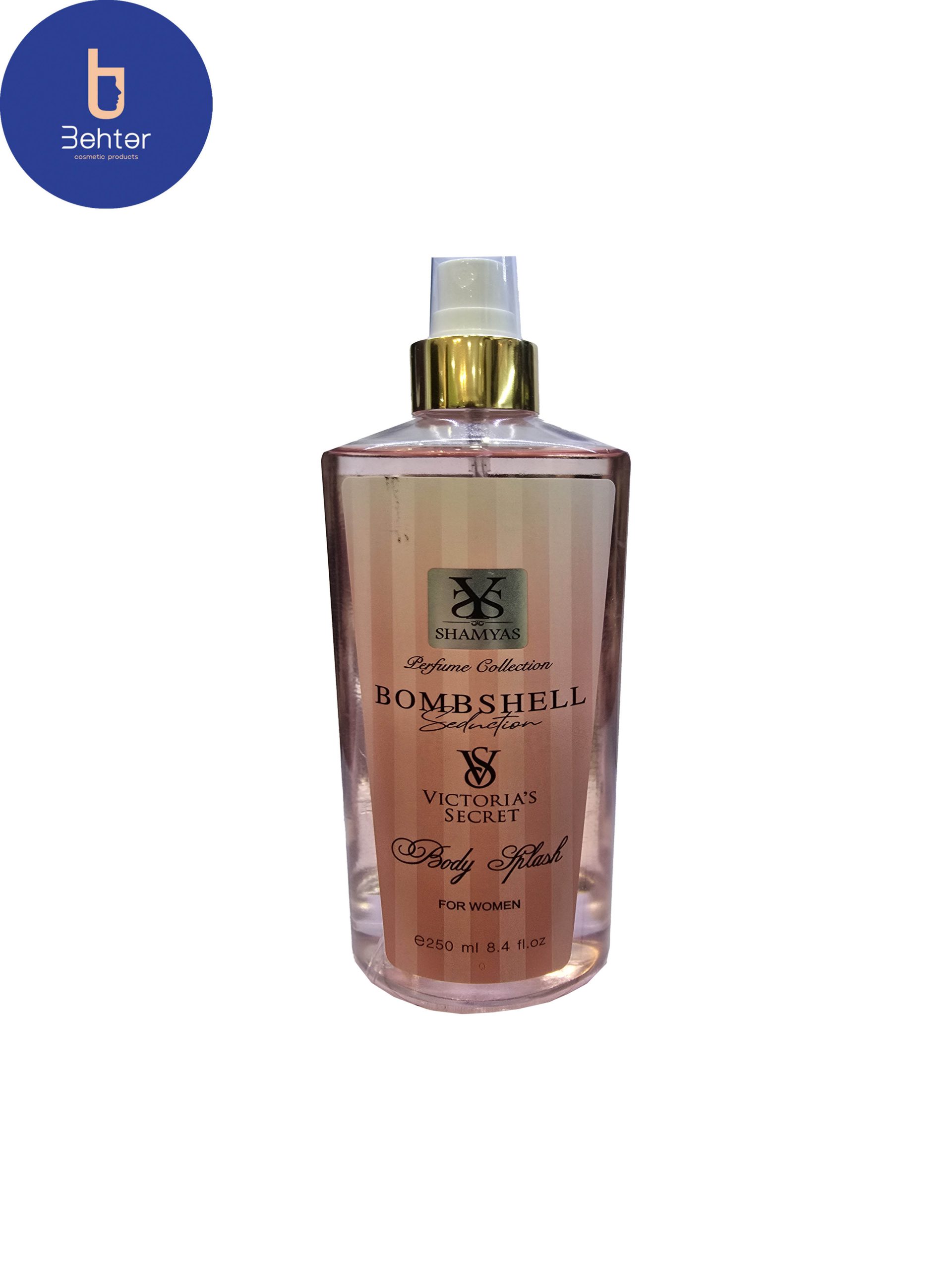 بادی اسپلش برند شمیاس اسانس ویکتوریا سکرت بامشل سداکشن حجم 250میل Body Splash Shamyas Brand, Victoria’s Secret Bombshell Sedaction Essantial oil, 250ml