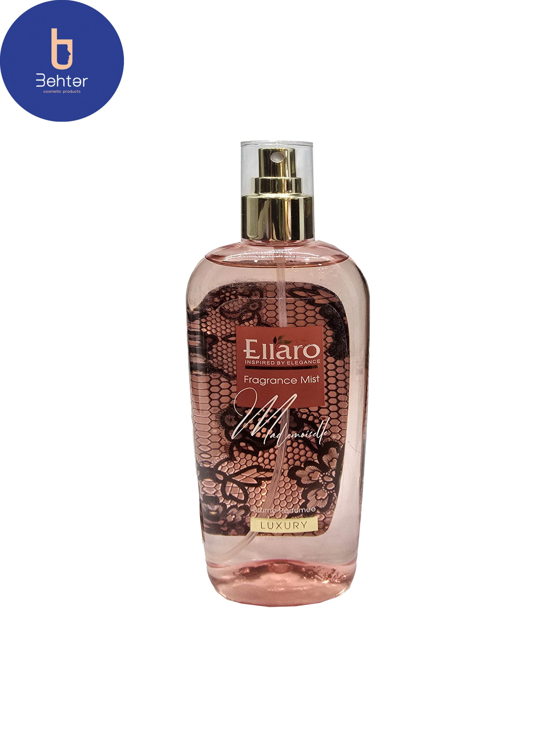 بادی اسپلش برند الارو مدل مادمازل حجم 250میل Body Splash Ellaro brand, Mademoiselle model, volume 250 ml