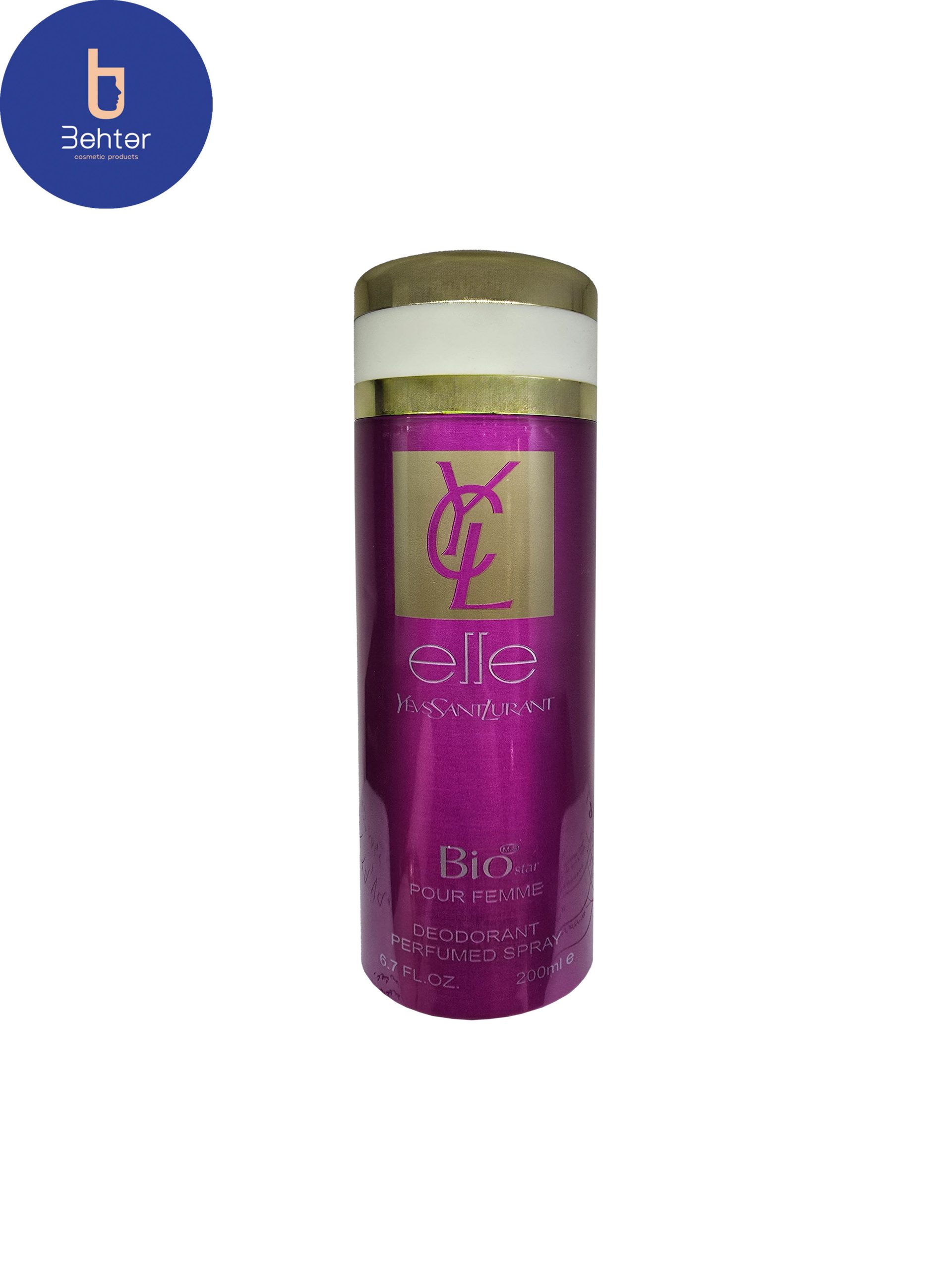 اسپری خوشبو کننده بیواستار اسانس ایو سن لورن اله حجم 200میل  Deodorant Spray Biostar, Yves Saint Laurent elle Essential Oil, 200ml