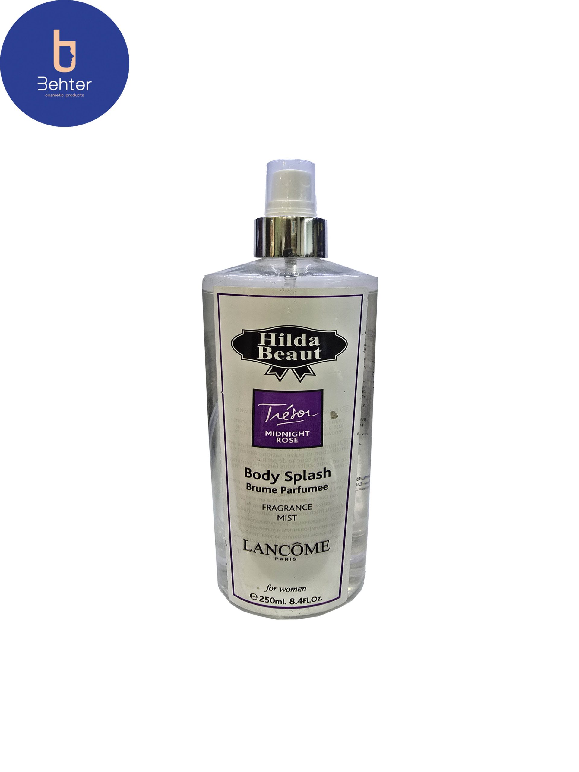 بادی اسپلش برند هیلدا بیوت اسانس میدنایت رز حجم 250میل Body Splash Hilda Beaut brand ,Midnight Rose Essential Oil, 250ml