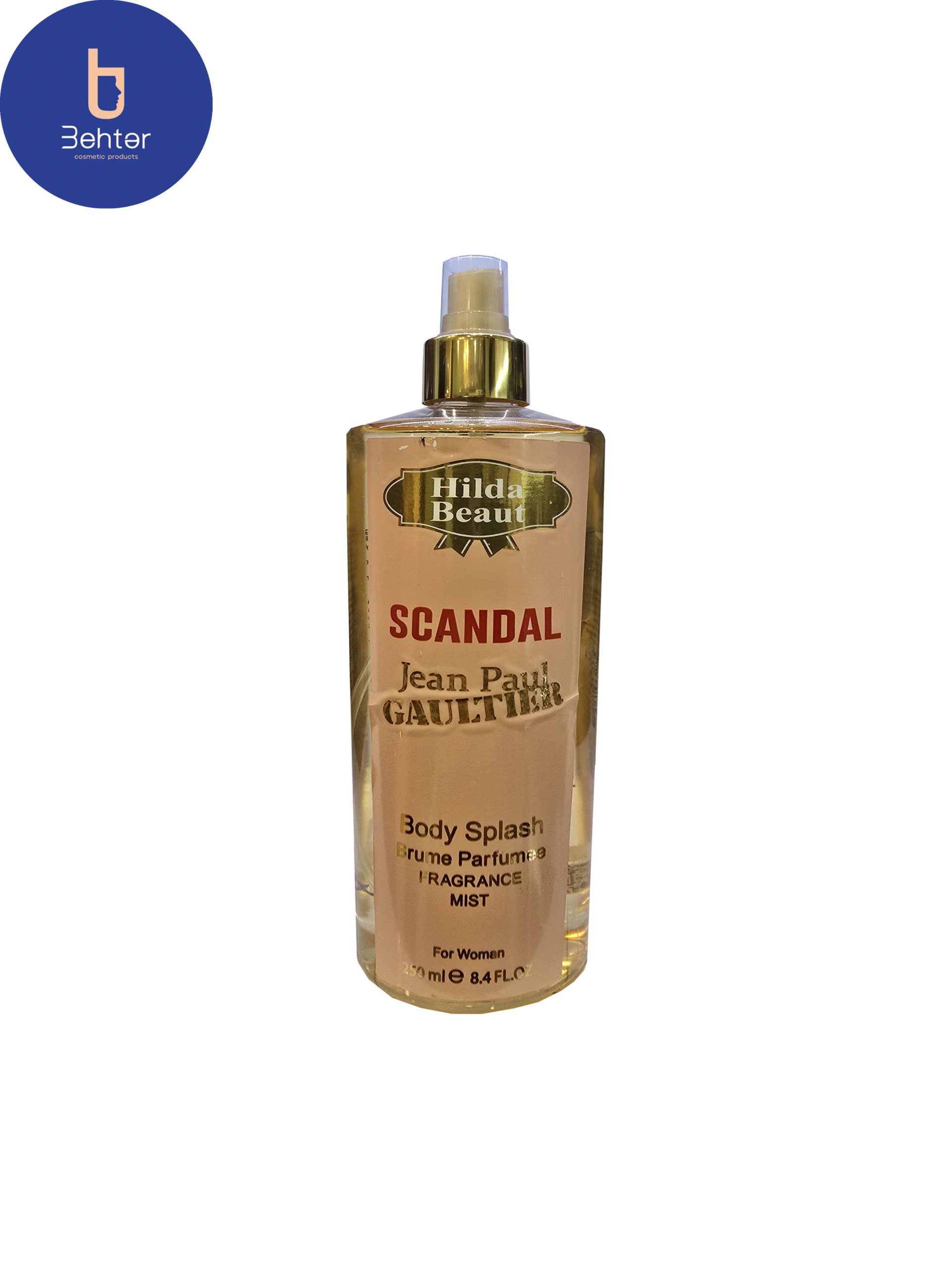 بادی اسپلش برند هیلدا بیوت اسانس اسکندال حجم 250میل Body Splash Hilda Beaut brand, Scandal Essential Oil, 250ml