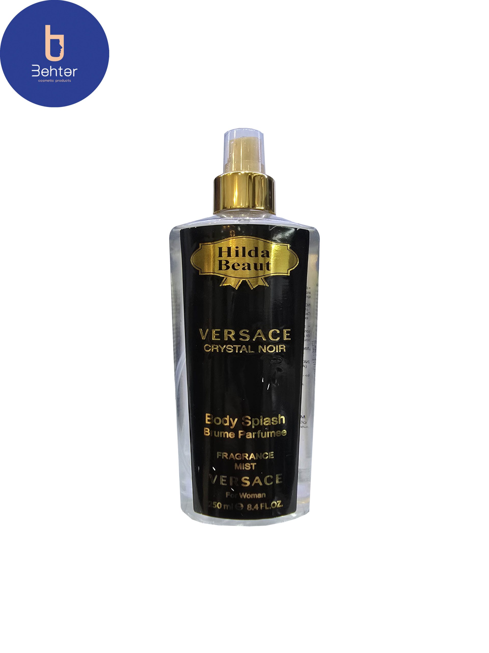 بادی اسپلش برند هیلدا بیوت اسانس ورساچ نویر حجم 250میل Body Splash Hilda Beaut , Versace Noir Essential Oil, 250ml
