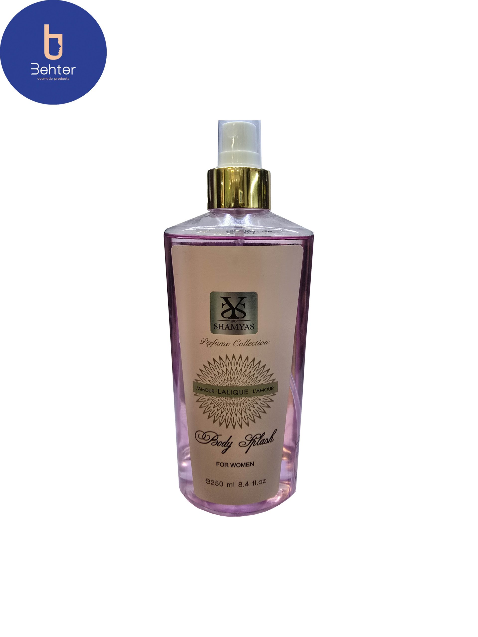 بادی اسپلش برند شمیاس اسانس لالیک لامور حجم 250میل Body Splash Shamyas Brand, Lalique Lamour Essential Oil, 250ml