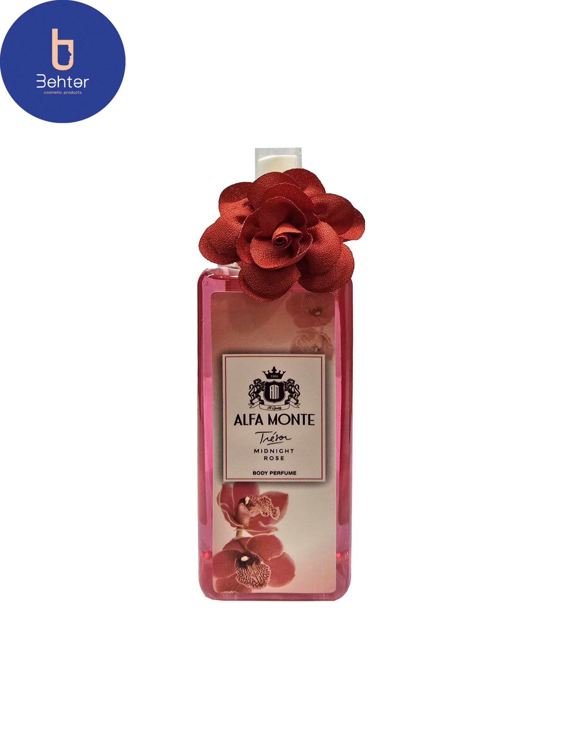 بادی اسپلش برند الفامونت اسانس لانکوم میدنایت رز حجم 250میل Body Splash Brand Alfa monte Lancome Midnight Rose Essence Volume ,250ml
