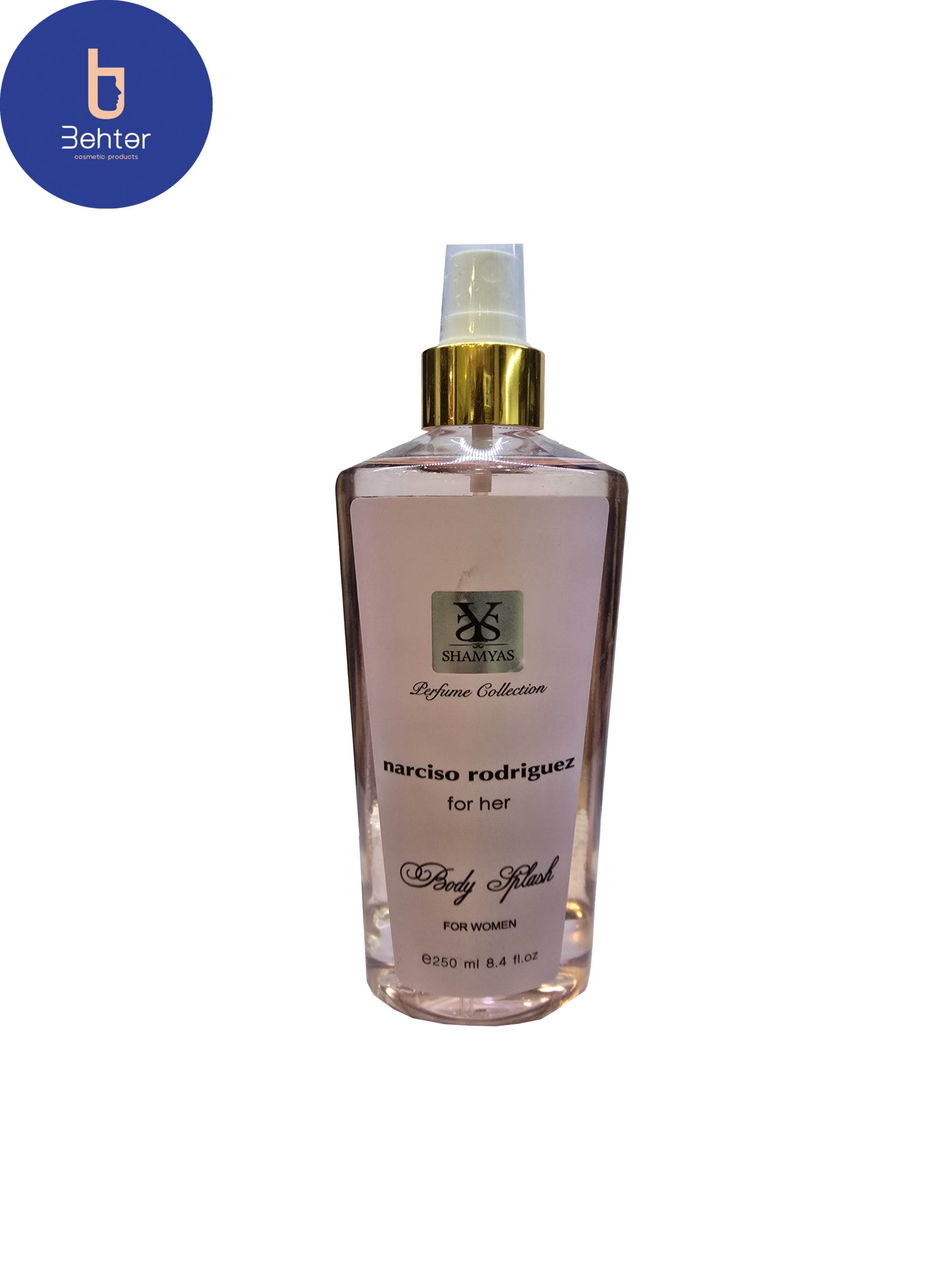 بادی اسپلش برند شمیاس اسانس نارسیس رودریگز حجم 250میل Body Splash Shamyas brand, Narcissus Rodriguez Essential Oil, 250ml