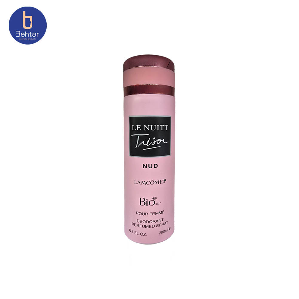 اسپری خوشبو کننده بیواستار اسانس ویکتوریا سکرت نایت حجم 200میل Deodorant Spray Biostar , Victoria Secret Night Essential Oil, 200ml