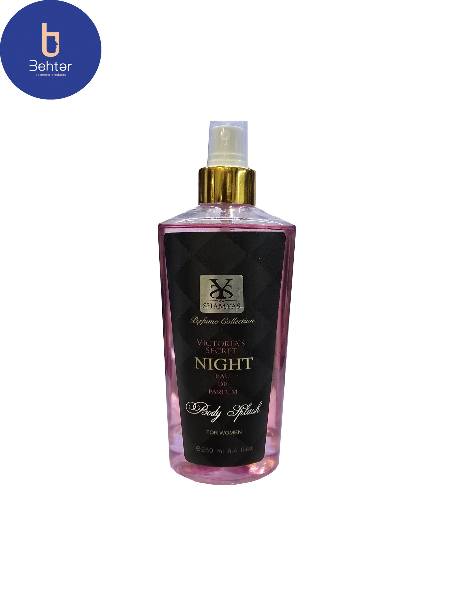 بادی اسپلش برند شمیاس اسانس  ویکتوریا سکرت نایت حجم 250میل Body Splash Shamyas Brand, Victoria’s Secret Night Essential oil, 250ml
