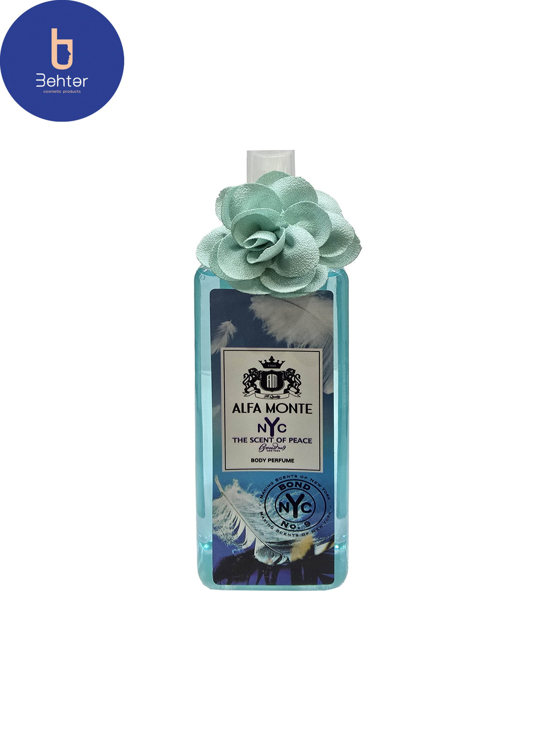 بادی اسپلش برند الفامونت اسانس بوند شماره ۹ د سنت آف پیس حجم 260میل Body Splash Brand Alfa monte Bond No. 9 The Scent of Peace Essence Volume ,260ml