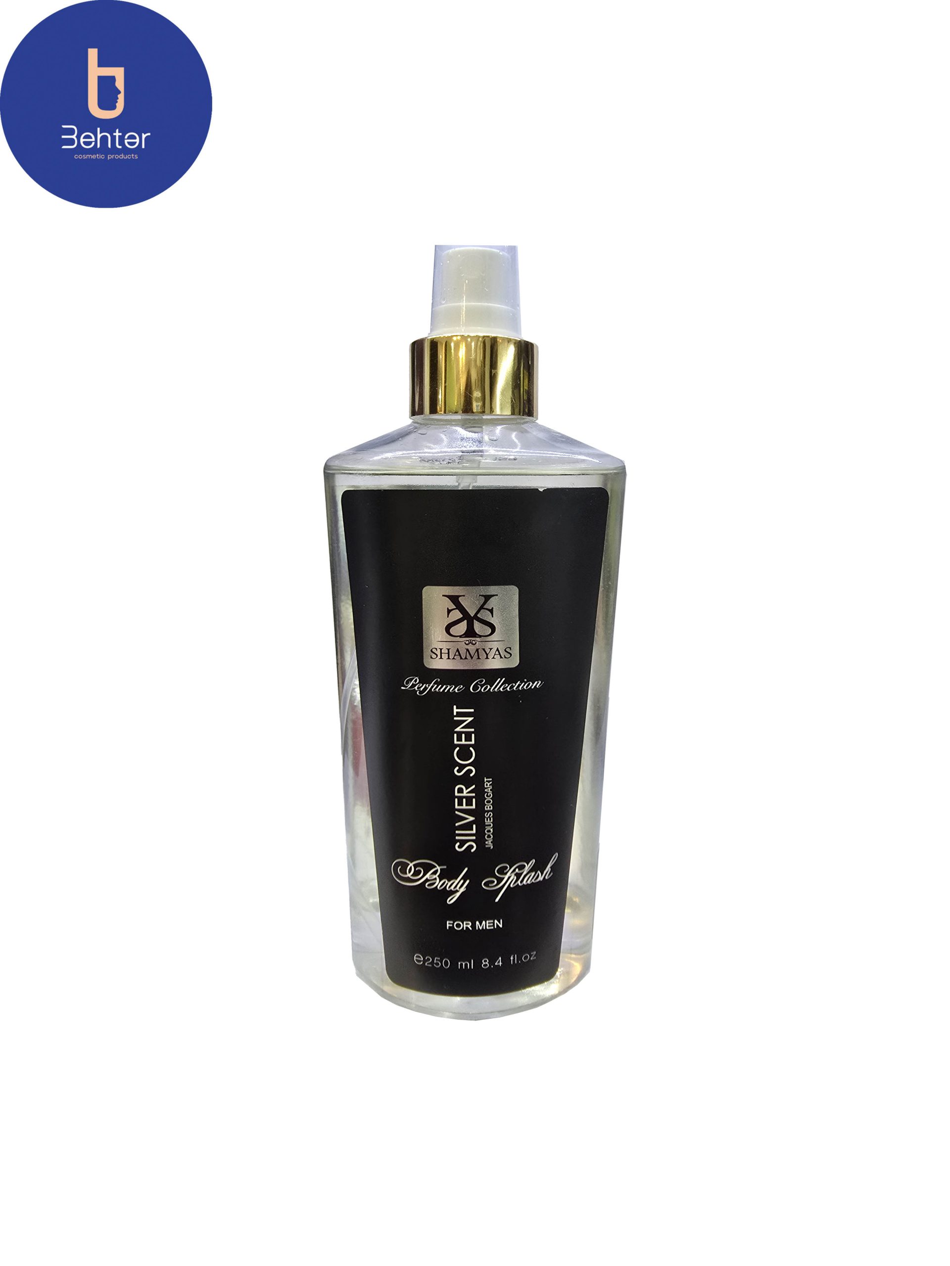 بادی اسپلش برند شمیاس اسانس سیلورسنت حجم 250میل Body Splash Shamyas Brand, Silver scent Essential Oilm, 250ml