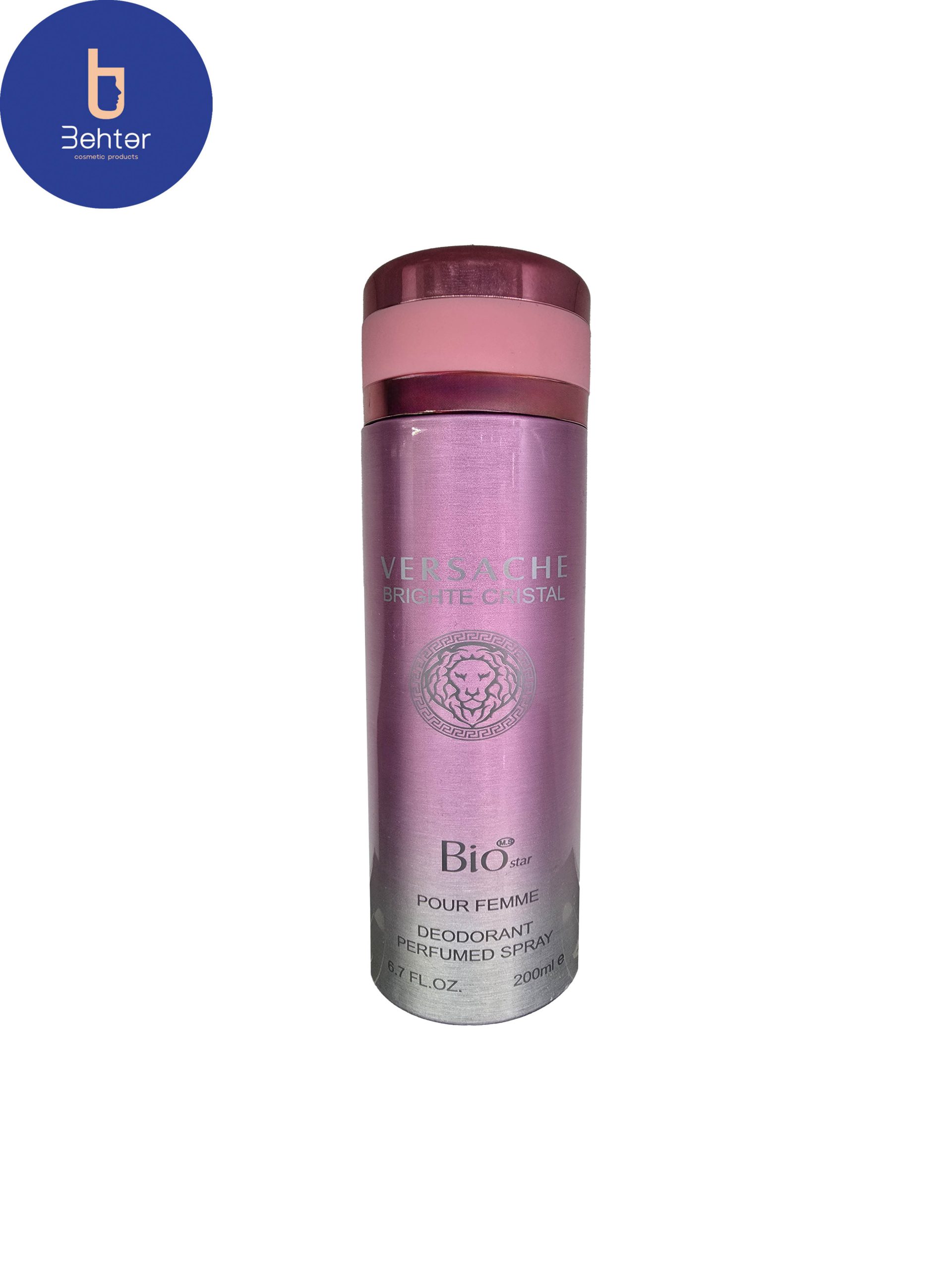 اسپری خوشبو کننده بیواستار اسانس ورساچه برایت کریستال حجم 200میل Deodorant Spray Biosta ,Versace Bright Crystal Essential Oil, 200ml