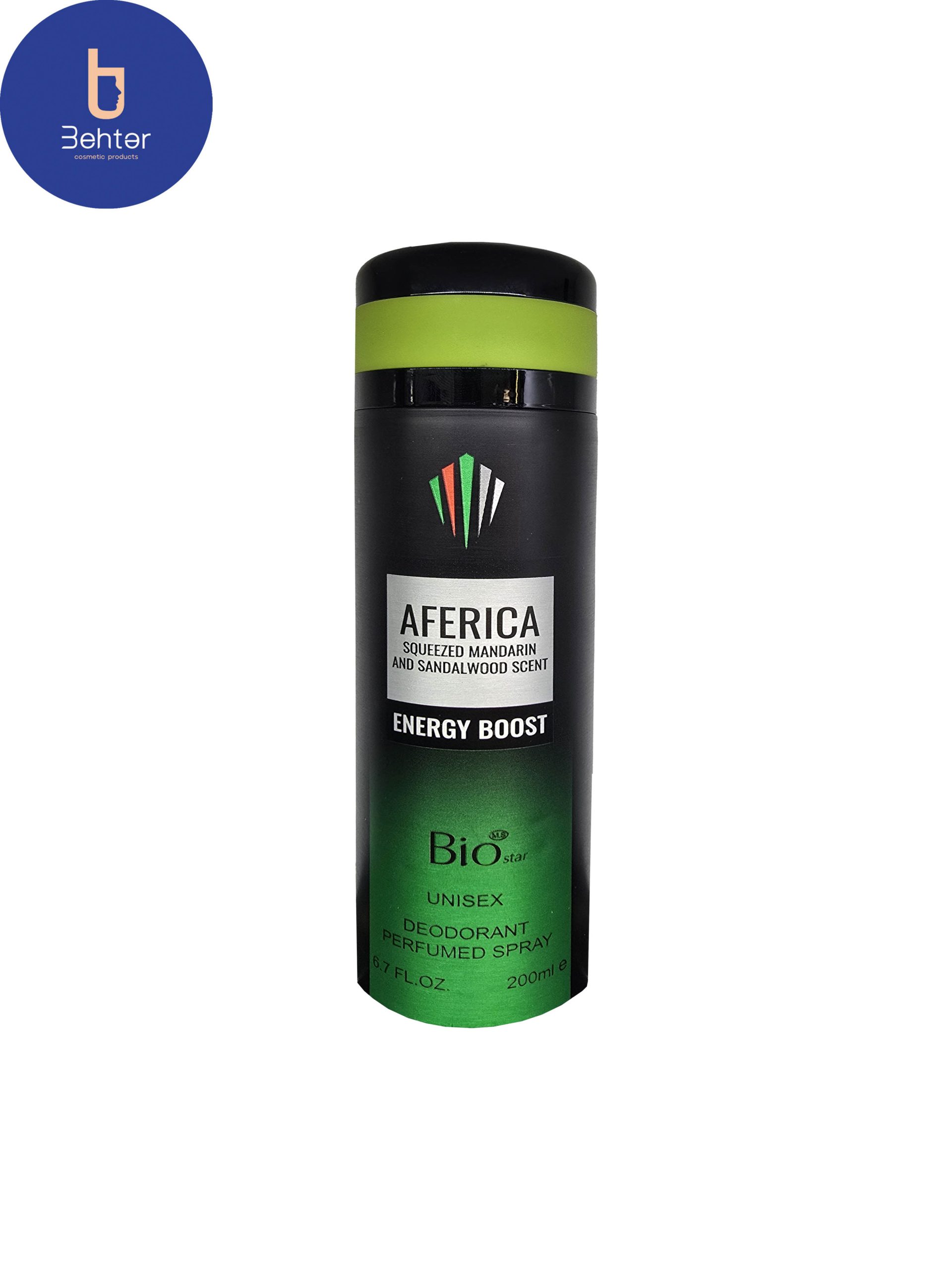 اسپری خوشبو کننده بیواستار اسانس افریقا حجم 200میل  Deodorant Spray Biostar , African Essential Oil ,200ml