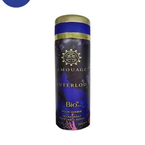 اسپری خوشبو کننده بیواستار اسانس آمواج اینترلود حجم 200میل  Deodorant spray Biostar Amouage Interlude Essential Oil, 200ml 