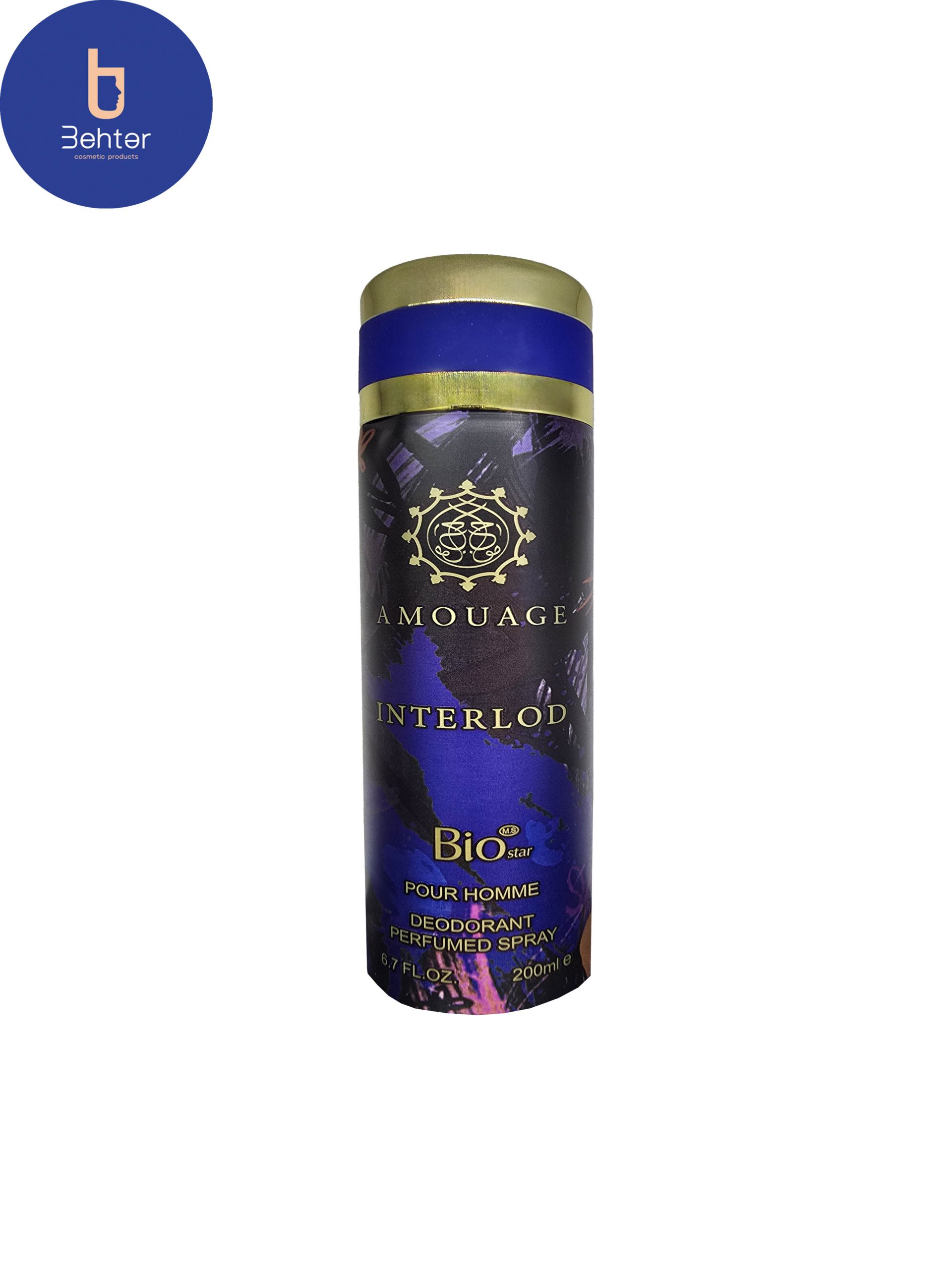 اسپری خوشبو کننده بیواستار اسانس آمواج اینترلود حجم 200میل  Deodorant spray Biostar Amouage Interlude Essential Oil, 200ml 