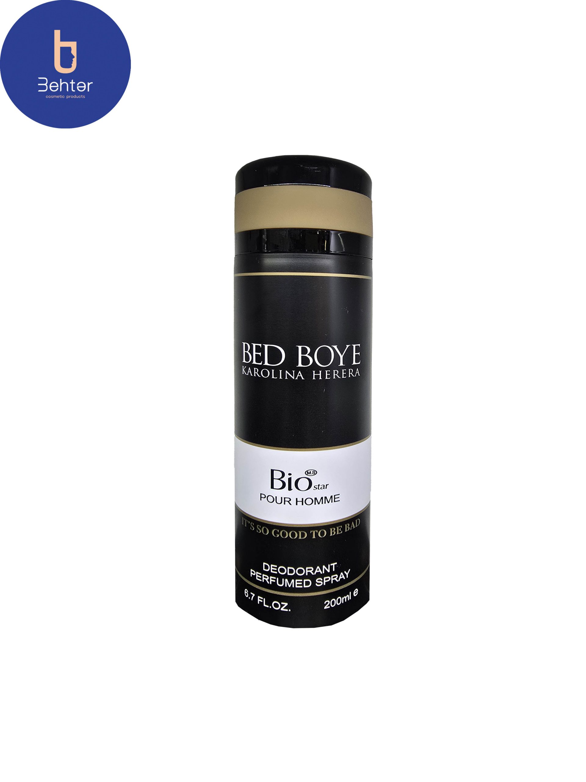 اسپری خوشبو کننده بیواستار اسانس کارولینا هررا بد بوی حجم 200میل Deodorant Spray Biostar ,Carolina Herrera Bad Boy Essential Oil, 200ml