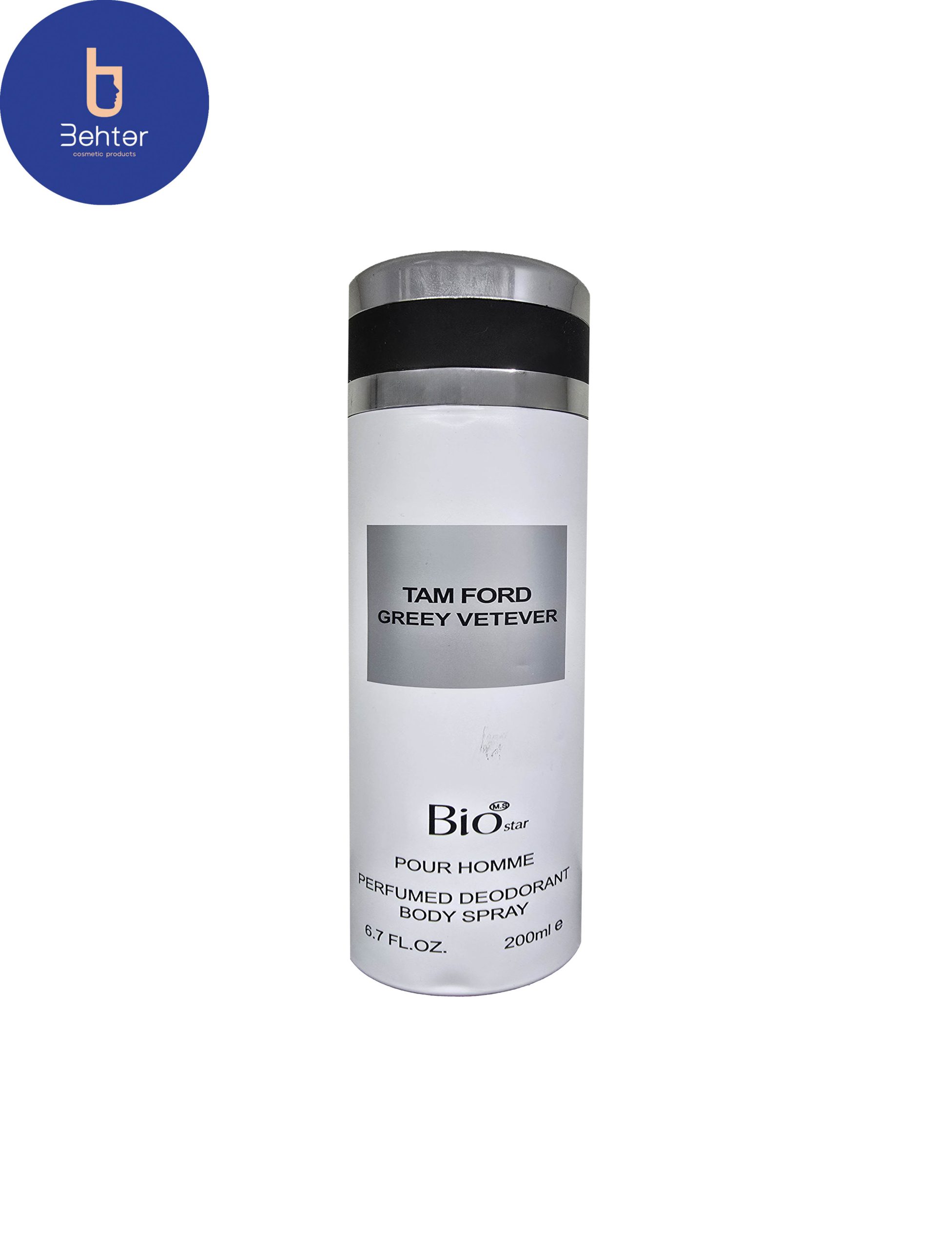 اسپری خوشبو کننده بیواستار اسانس تام فورد گری وتیور حجم 200میل Deodorant Spray Biostar ,Tom Ford Grey Vetiver  Essential Oil, 200ml