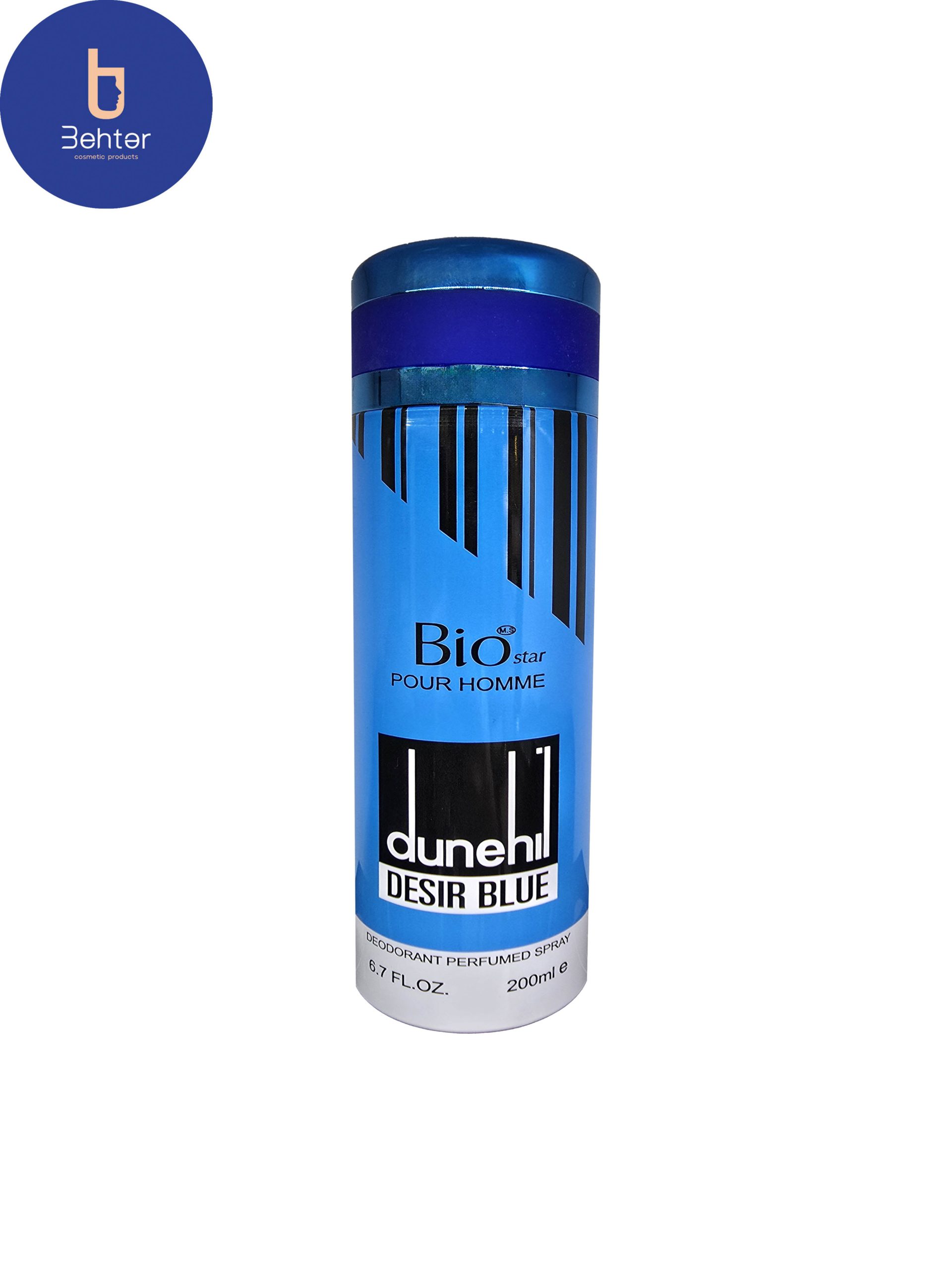 اسپری خوشبو کننده بیواستار اسانس دانهیل ابی حجم 200میل  Deodorant Spray Biostar , Dunhill Desire Blue Essential Oil, 200ml