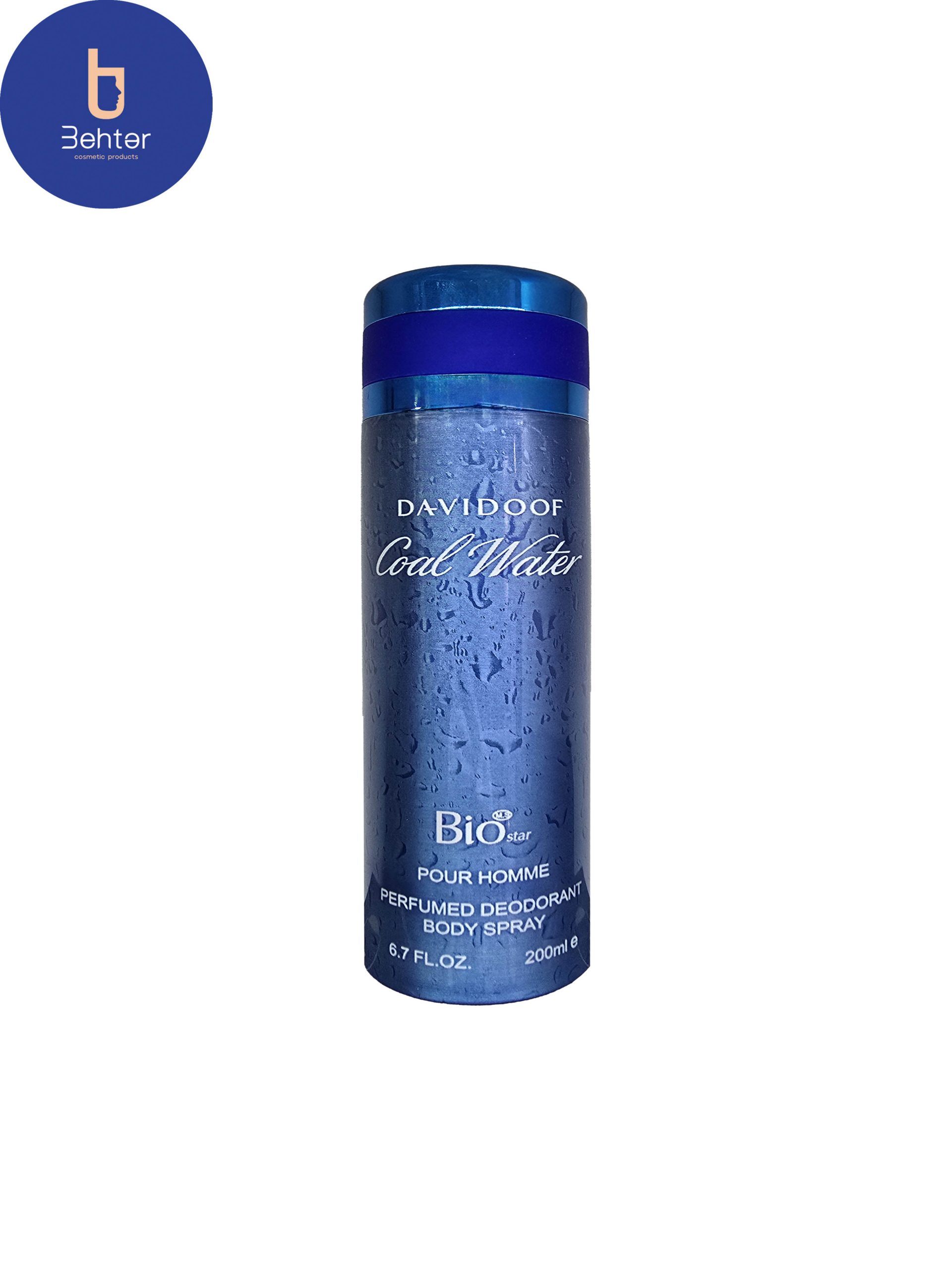 اسپری خوشبو کننده بیواستار اسانس دیویدوف کول واتر حجم 200میل Deodorant Spray Biostar , Davidoff Cool Water Essential Oil, 200ml